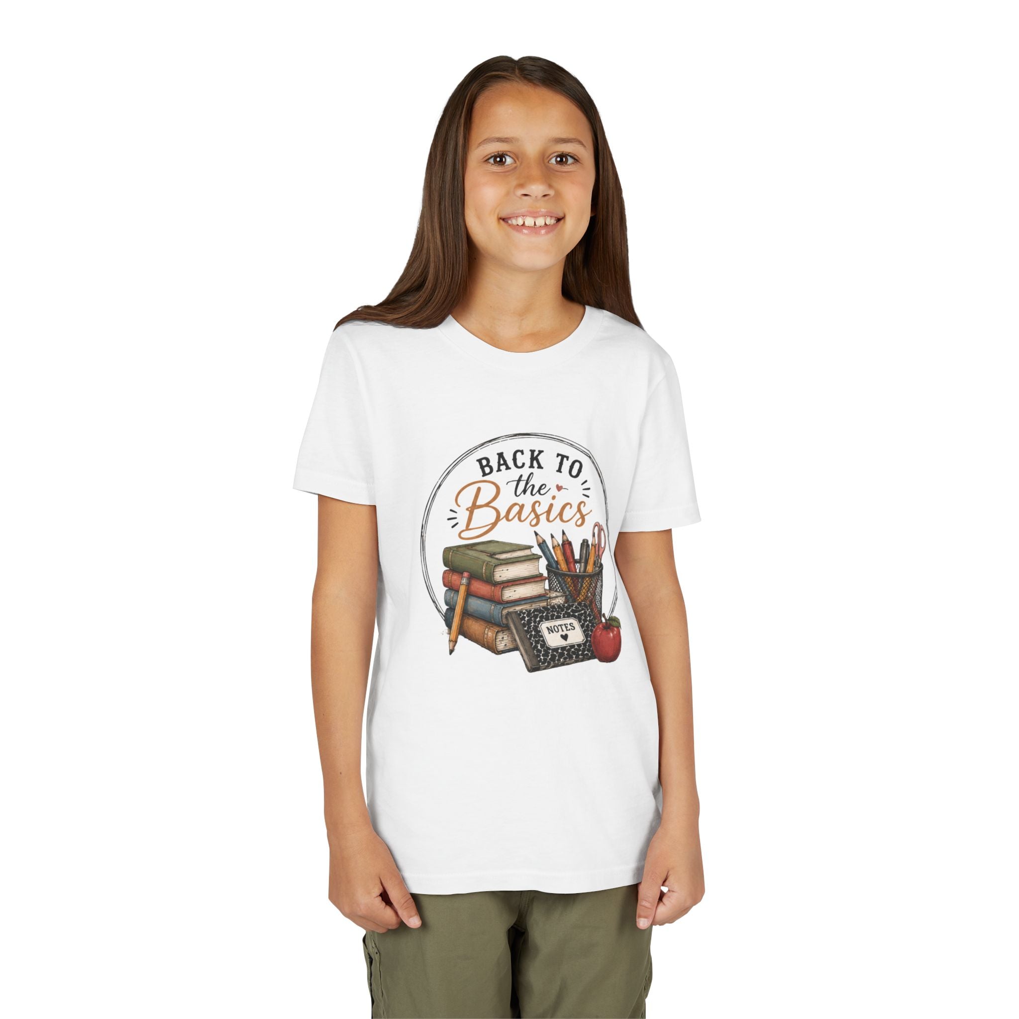 Youth Graphic T-Shirt — "Back to the Basics" School Teacher & Student Graphic