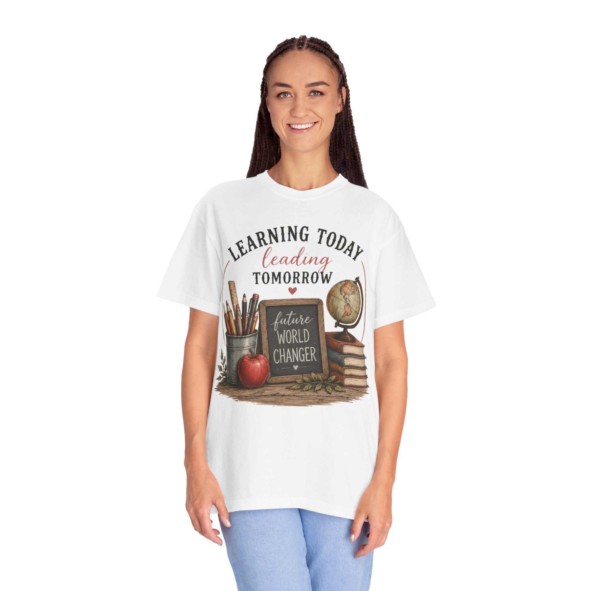 Teacher T-Shirt – "Learning Today, Leading Tomorrow: Future World Changer"