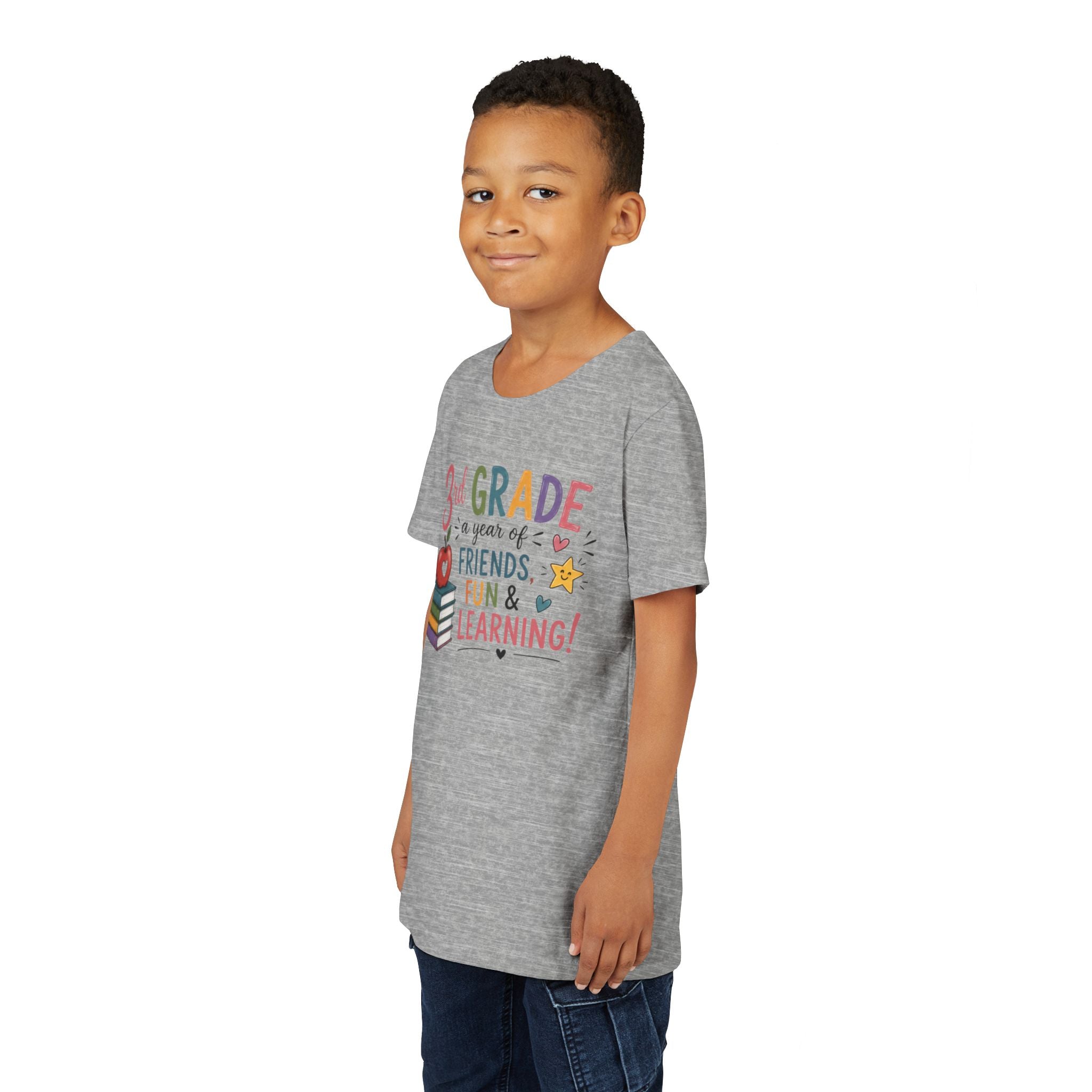 3rd Grade Graphic T‑Shirt - "3rd Grade: A Year of Friends, Fun & Learning" Back-to-School Tee