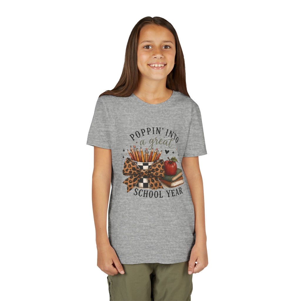 Youth Graphic T-Shirt — "Poppin' Into a Great School Year" Back-to-School Shirt
