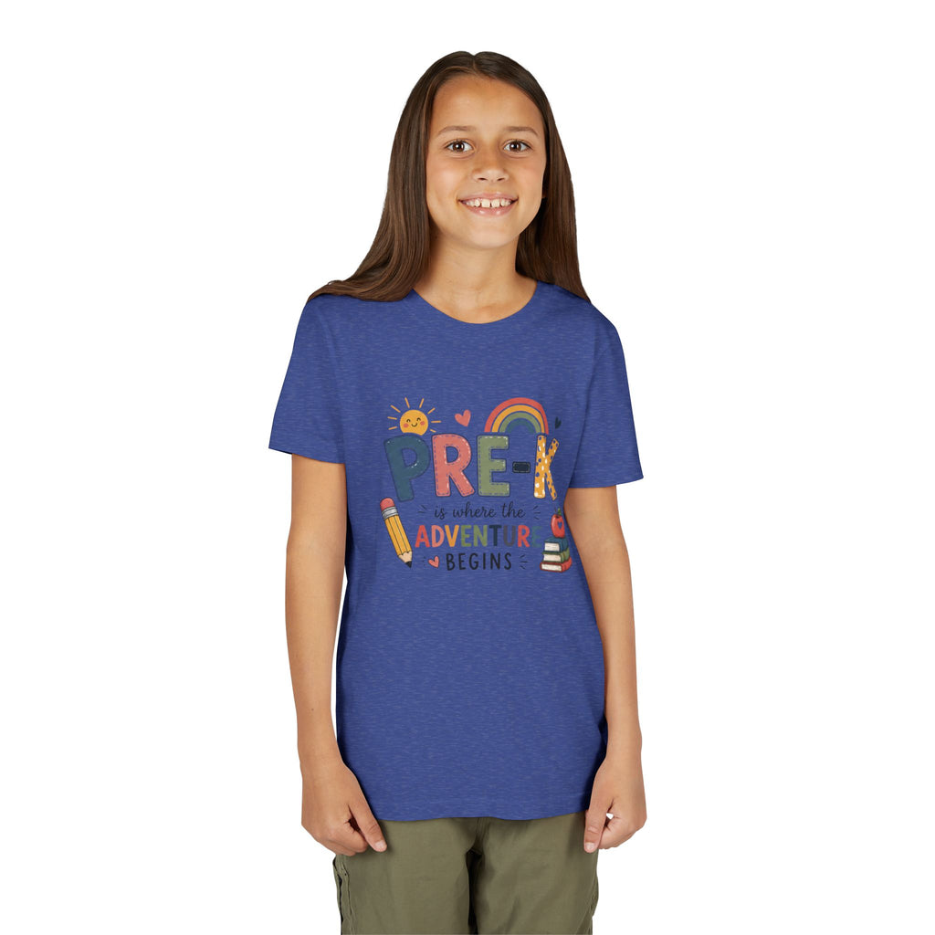 Pre-K Adventure Begins Youth Tee — Back to School Preschool Shirt