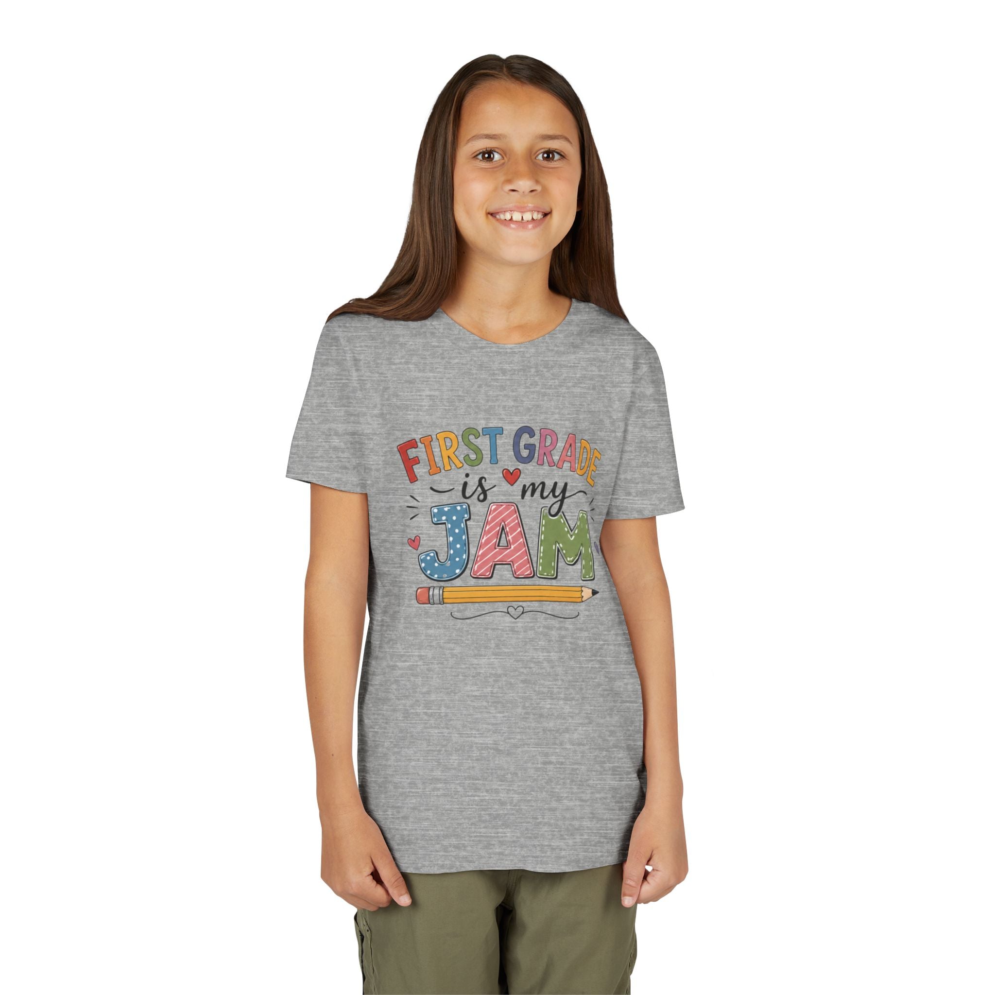 First Grade Is My Jam Graphic T-Shirt - Cute Back-to-School Pencil Shirt