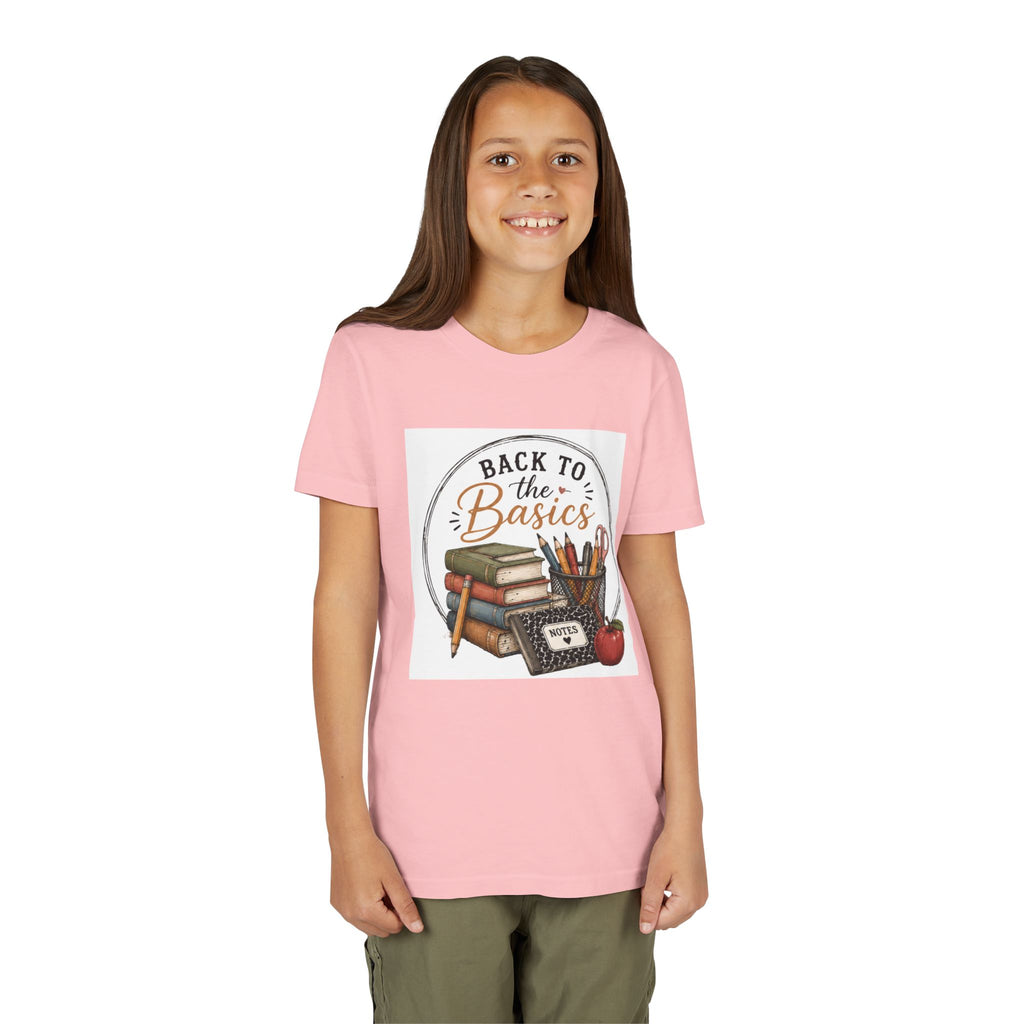Youth Graphic T-Shirt — "Back to the Basics" School Teacher & Student Graphic
