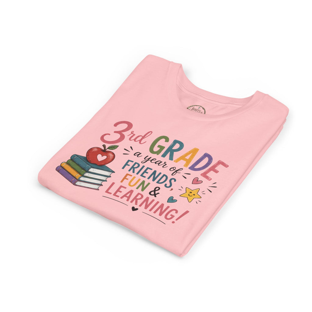 3rd Grade Graphic T‑Shirt - "3rd Grade: A Year of Friends, Fun & Learning" Back-to-School Tee