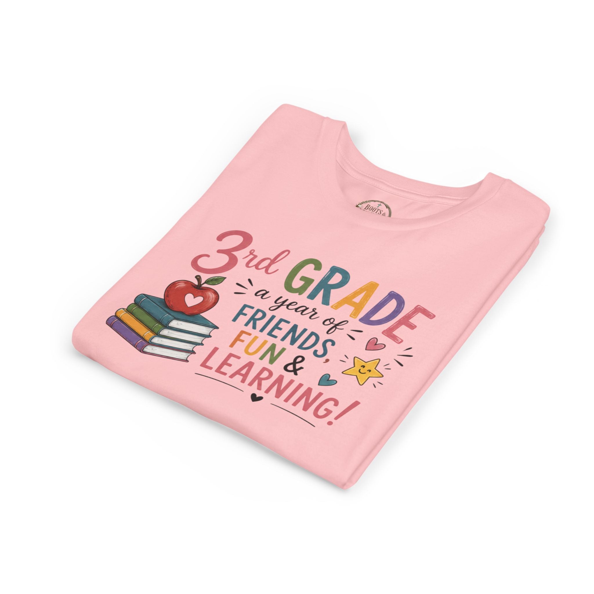 3rd Grade Graphic T‑Shirt - "3rd Grade: A Year of Friends, Fun & Learning" Back-to-School Tee