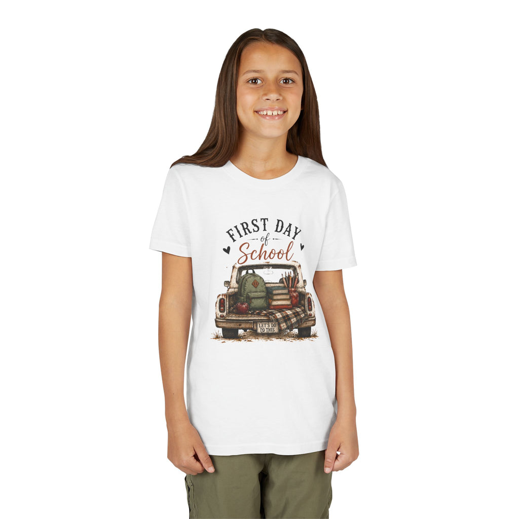 First Day of School Youth Graphic T-Shirt — Vintage Truck Back-to-School Shirt