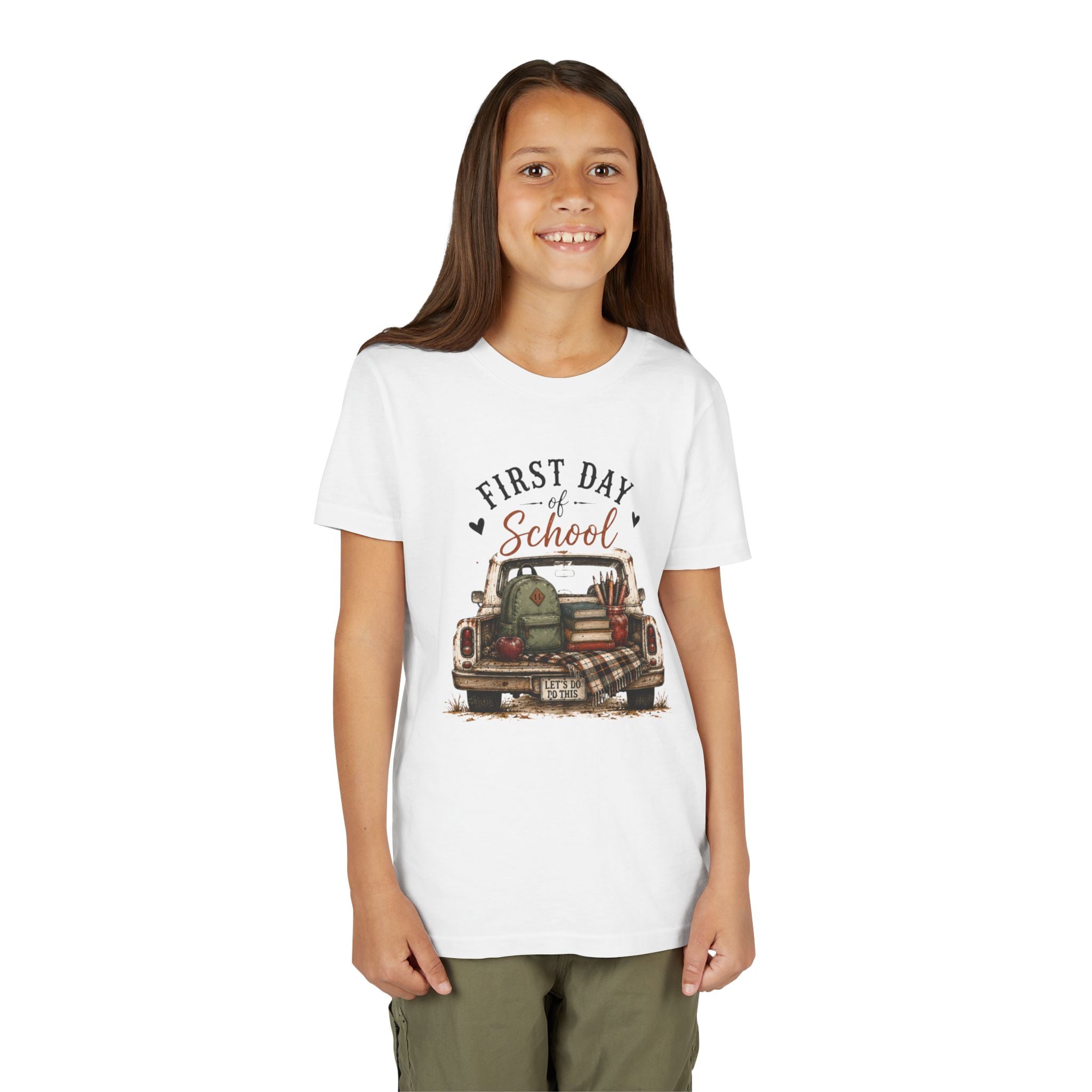 First Day of School Youth Graphic T-Shirt — Vintage Truck Back-to-School Shirt
