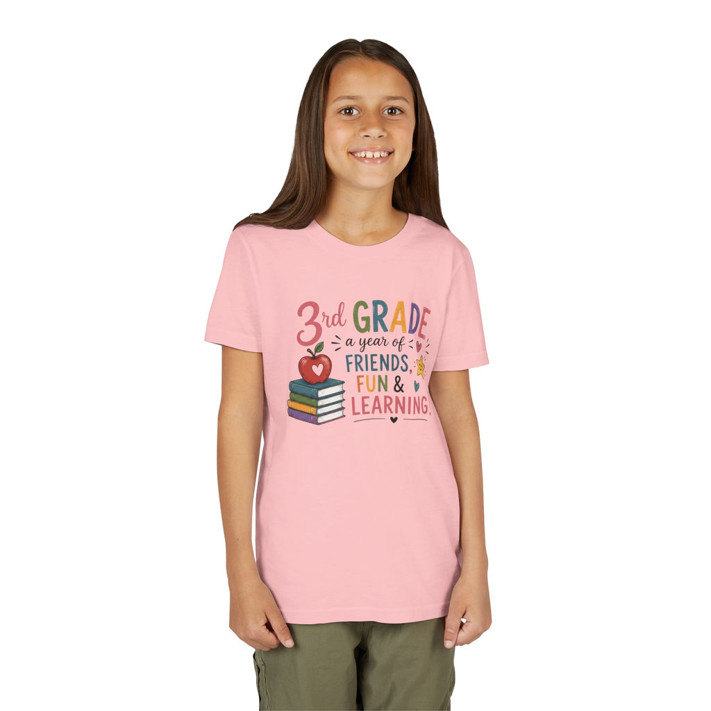 3rd Grade Graphic T‑Shirt - "3rd Grade: A Year of Friends, Fun & Learning" Back-to-School Tee