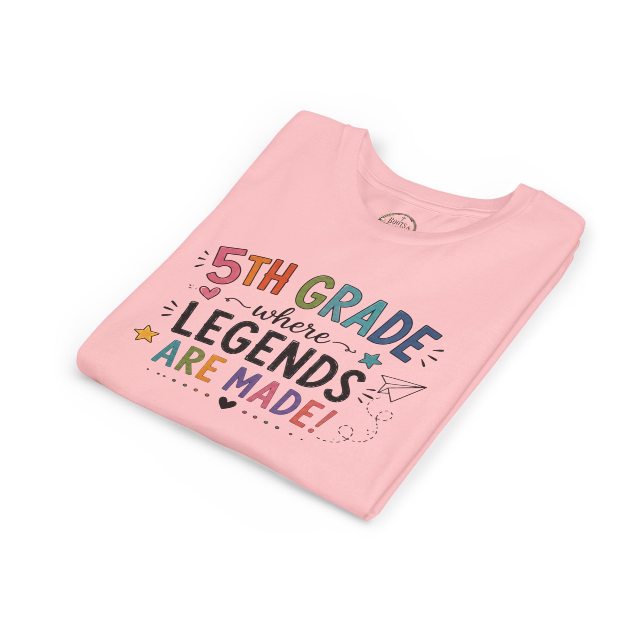 5th Grade Where Legends Are Made Graphic T-Shirt — Back-to-School Kids Tee