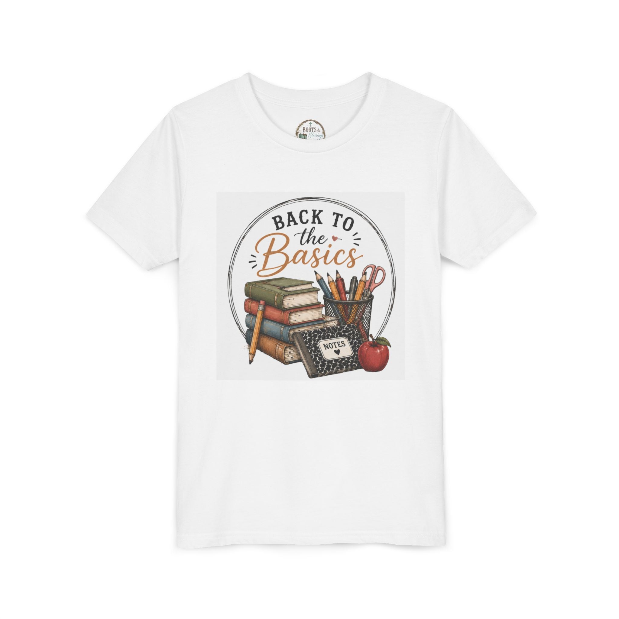 Youth Graphic T-Shirt — "Back to the Basics" School Teacher & Student Graphic