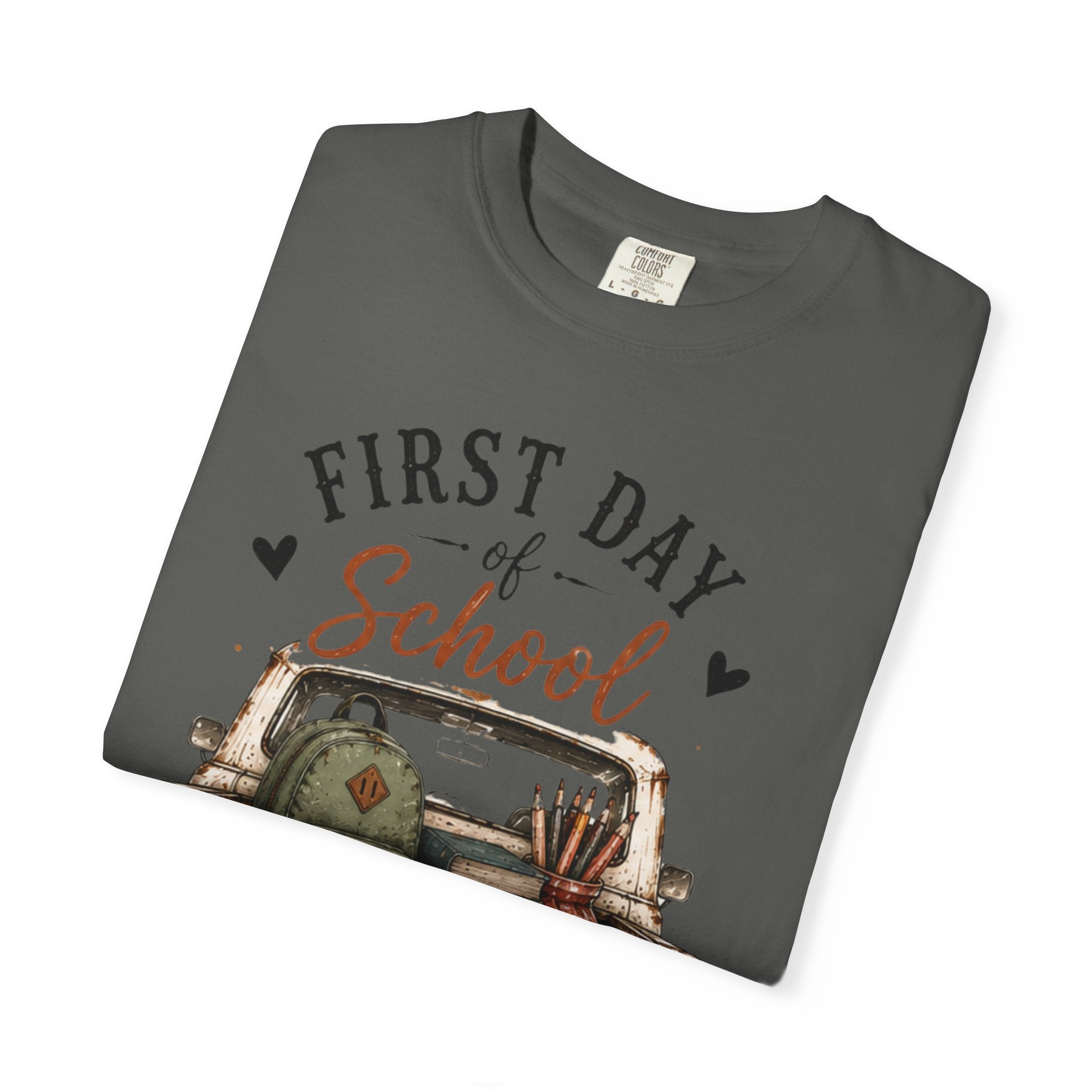 Adult First Day of School Truck Graphic T-Shirt