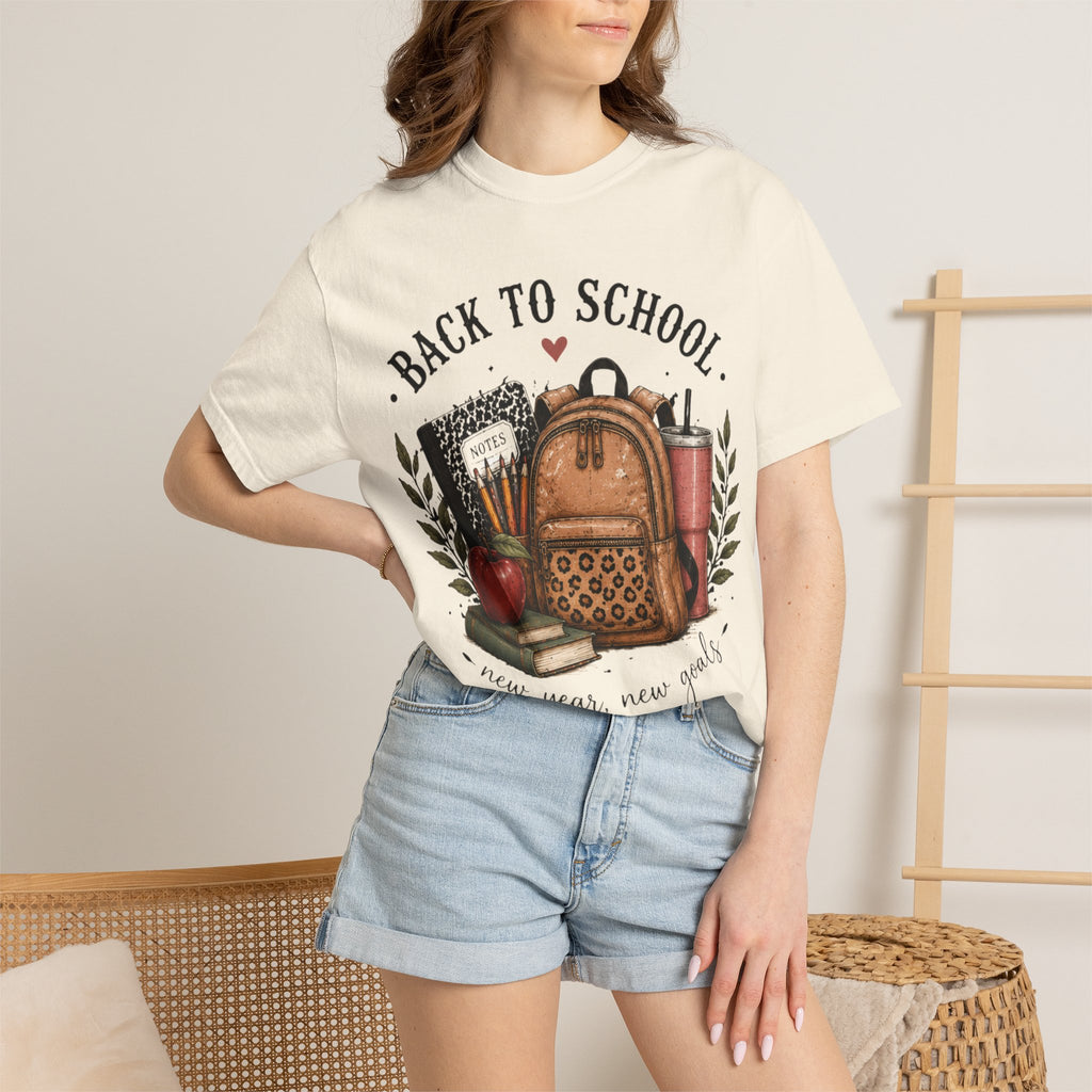 Adult Back to School Graphic T-Shirt — “Back to School, new year new goals”