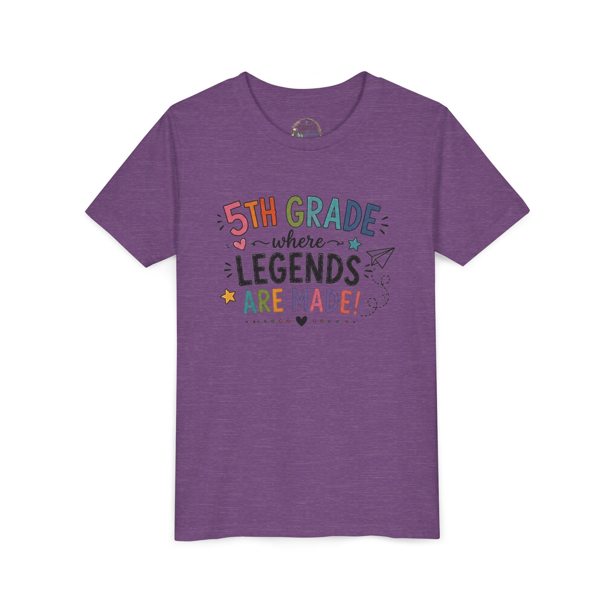 5th Grade Where Legends Are Made Graphic T-Shirt — Back-to-School Kids Tee
