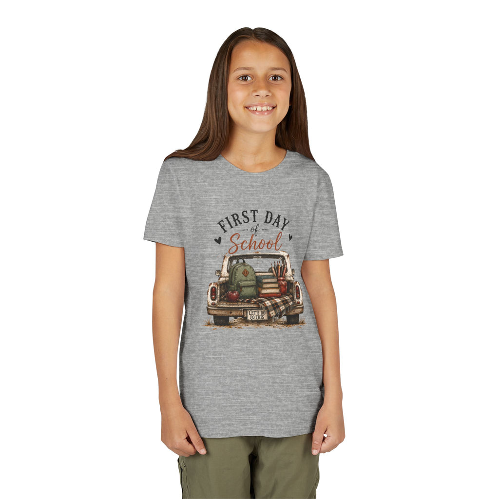 First Day of School Youth Graphic T-Shirt — Vintage Truck Back-to-School Shirt