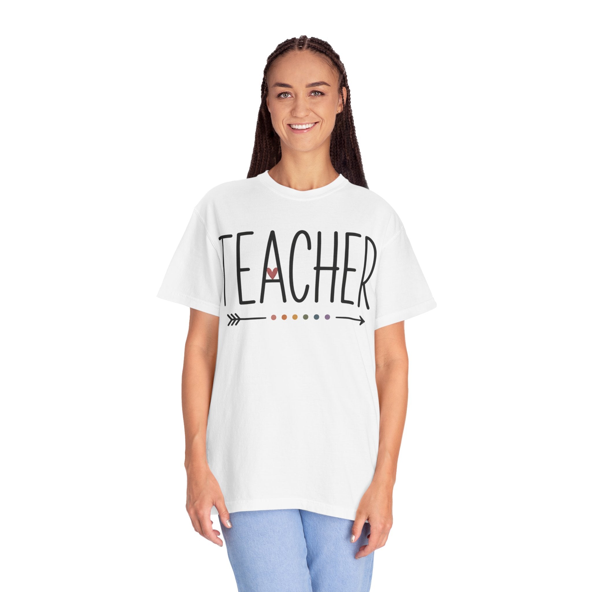 Teacher Arrow T-Shirt — Cute Heart Dotted Design for Educators