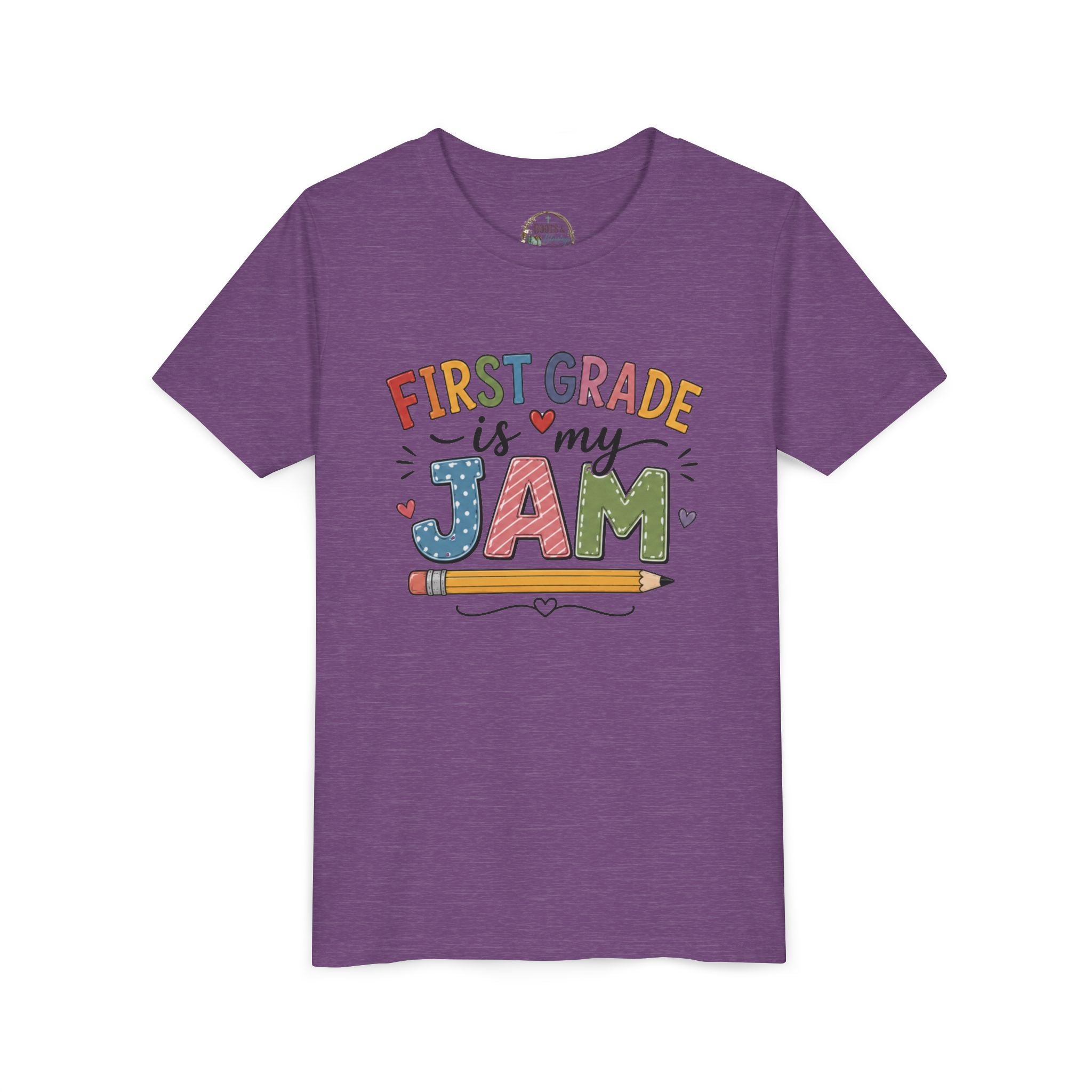 First Grade Is My Jam Graphic T-Shirt - Cute Back-to-School Pencil Shirt
