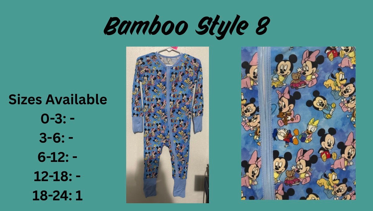 Style 6, 7, 8 Bamboo Zippy