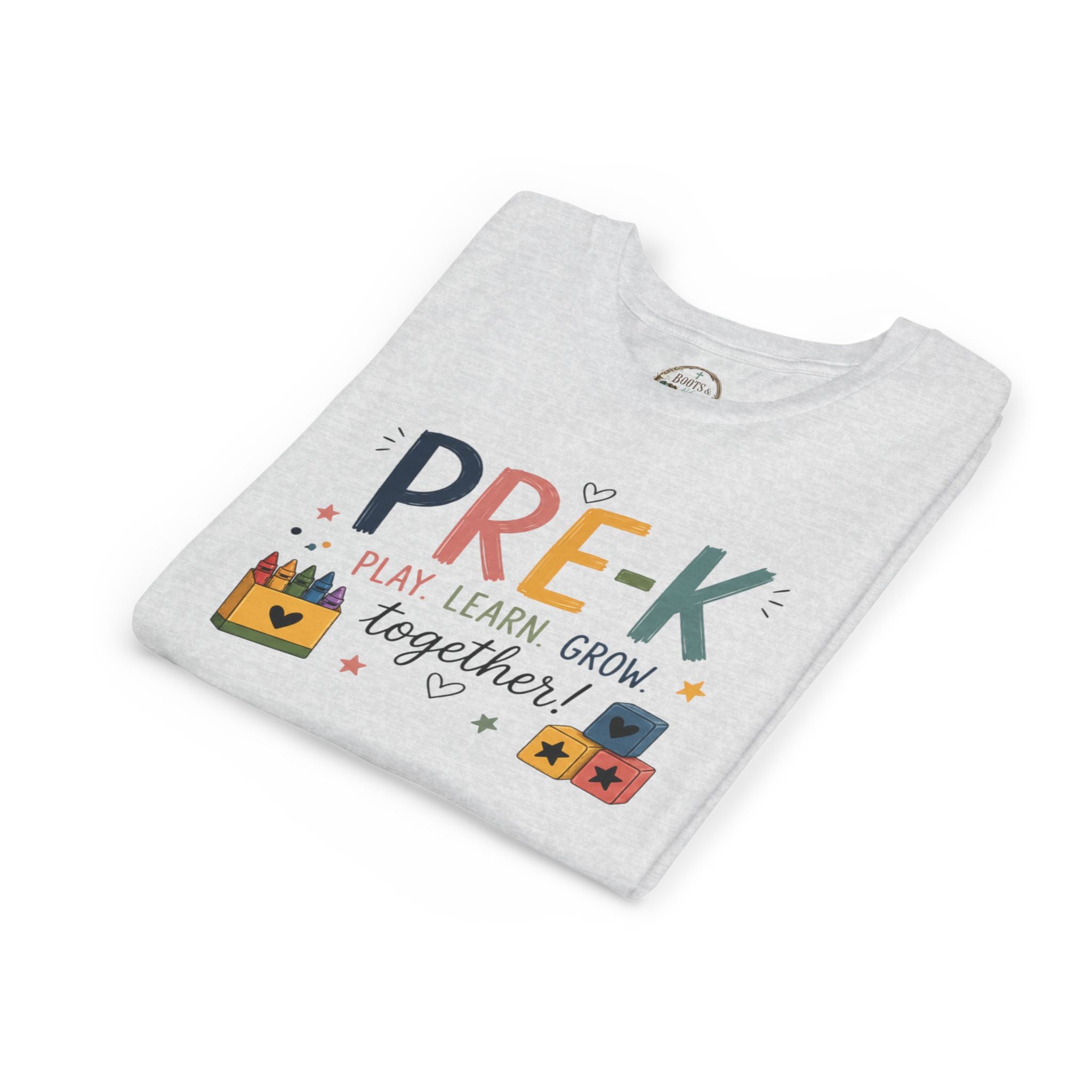 Pre-K Play Learn Grow Graphic T-Shirt
