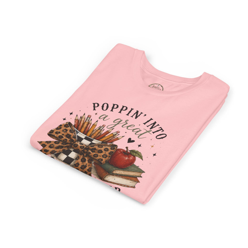 Youth Graphic T-Shirt — "Poppin' Into a Great School Year" Back-to-School Shirt