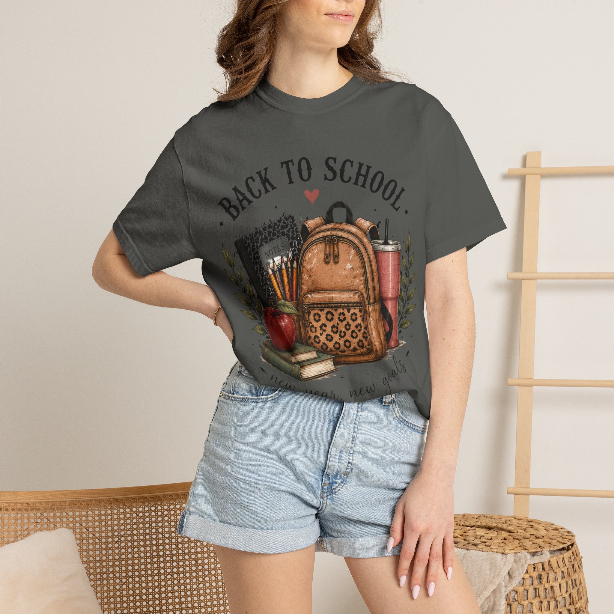 Adult Back to School Graphic T-Shirt — “Back to School, new year new goals”