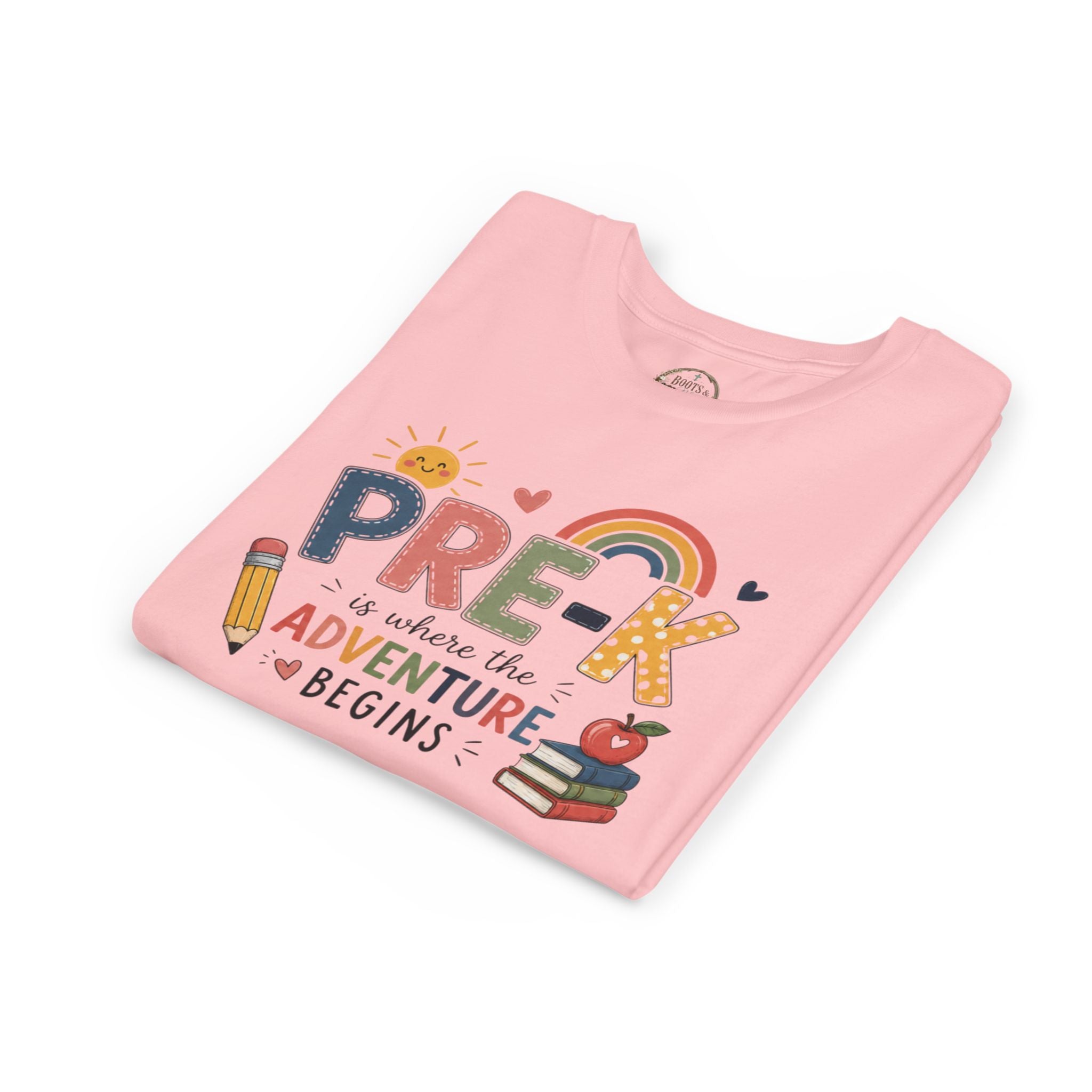 Pre-K Adventure Begins Youth Tee — Back to School Preschool Shirt