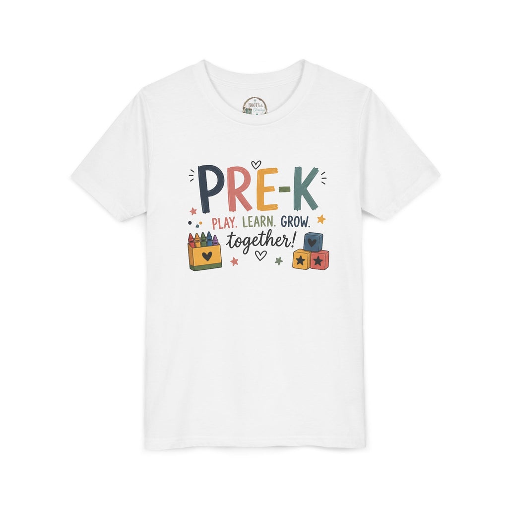 Pre-K Play Learn Grow Graphic T-Shirt