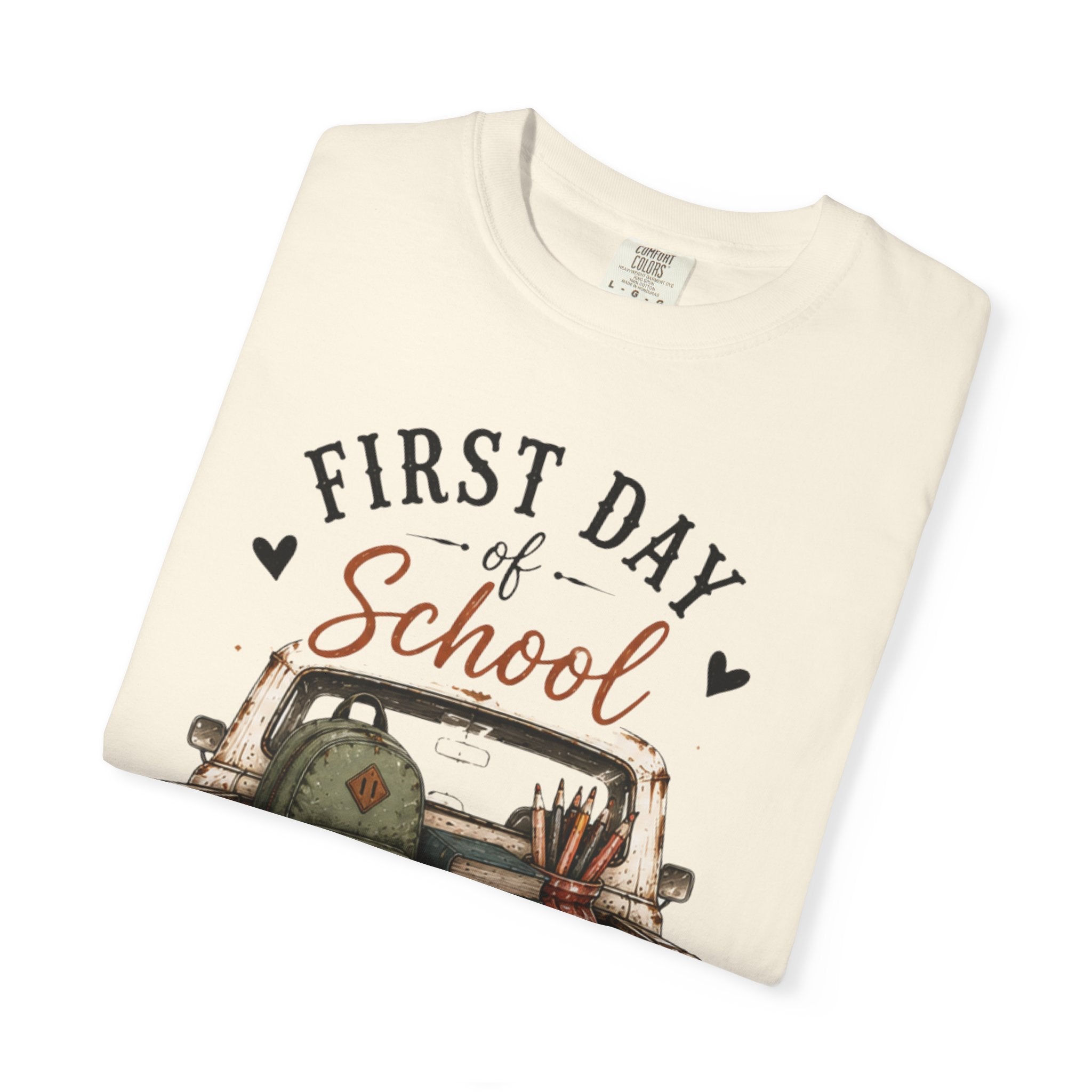 Adult First Day of School Truck Graphic T-Shirt