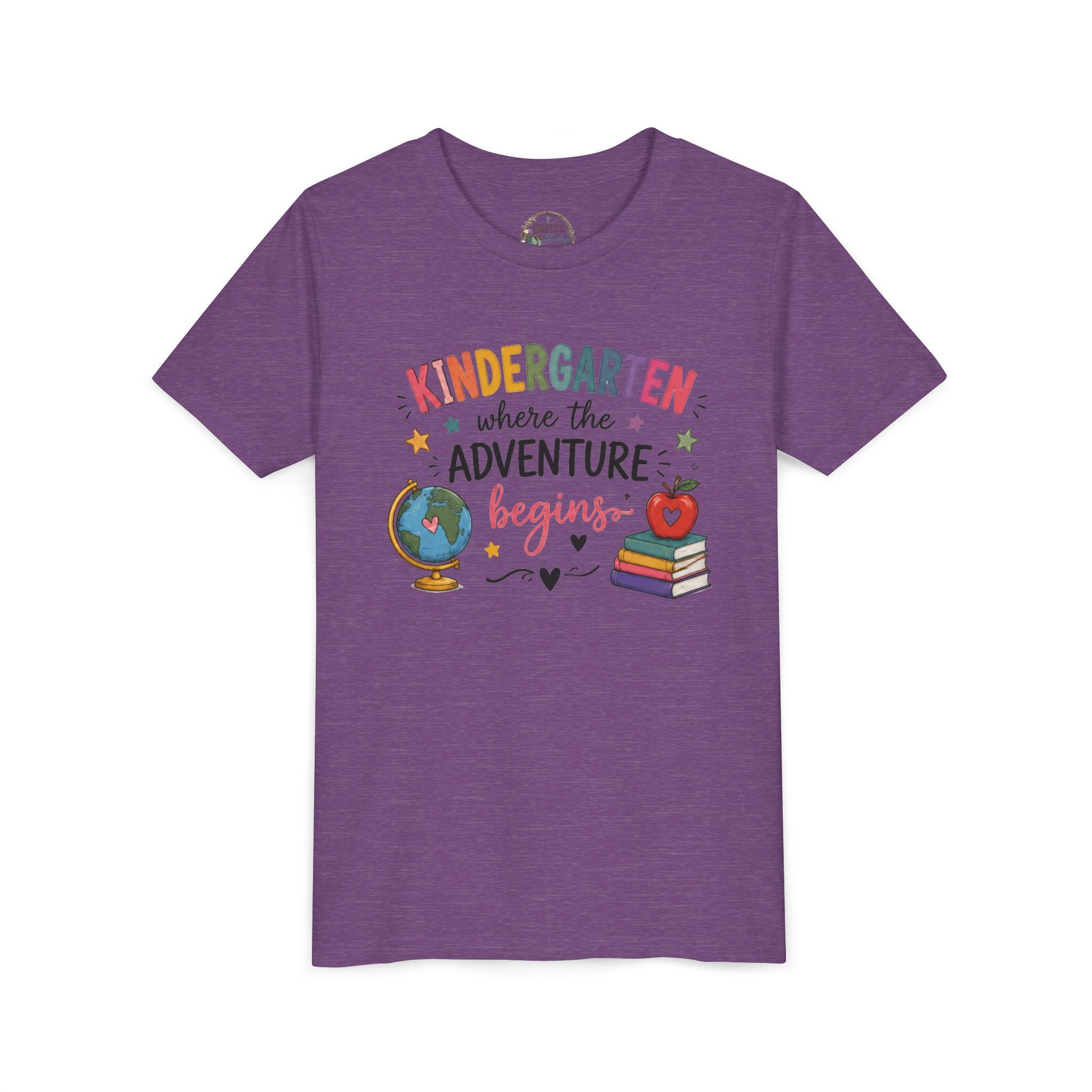 Kindergarten Adventure Graphic T-Shirt – "Kindergarten Where the Adventure Begins" Back-to-School Shirt