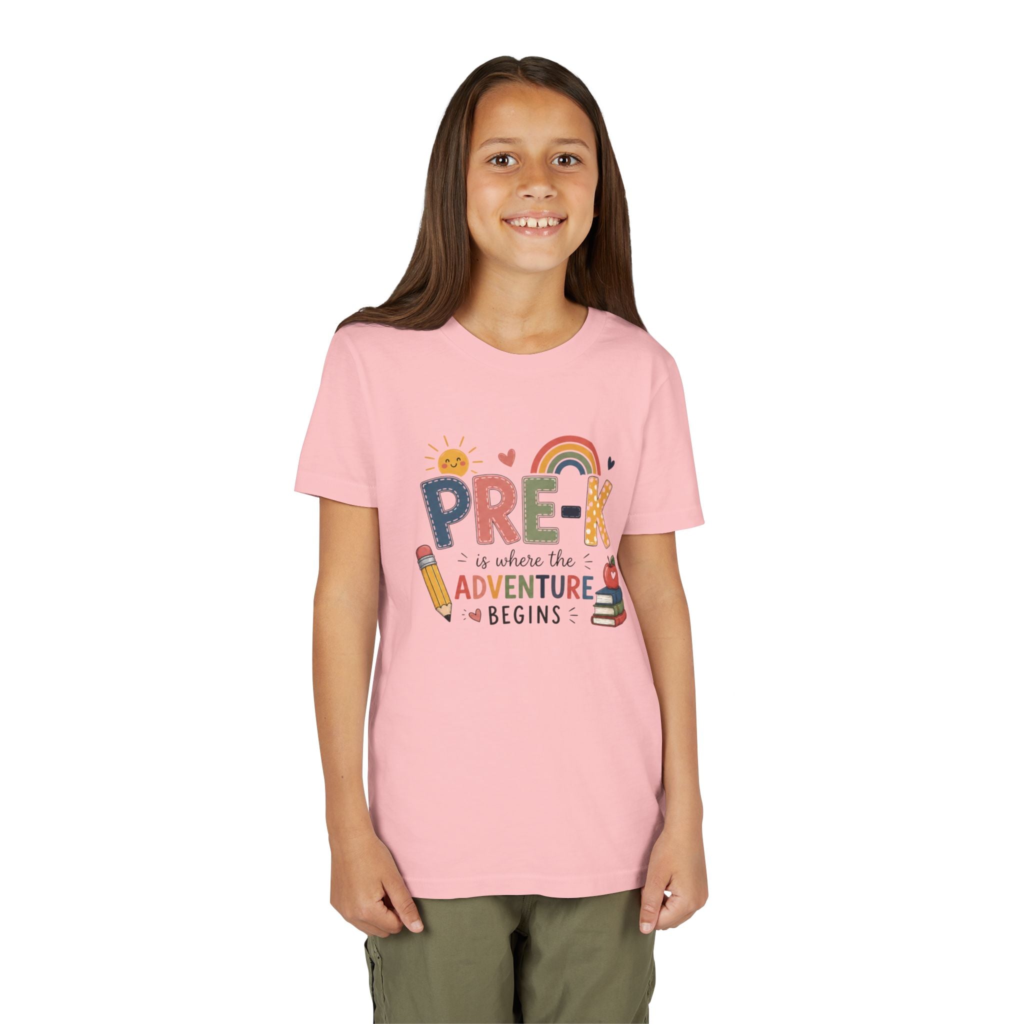 Pre-K Adventure Begins Youth Tee — Back to School Preschool Shirt