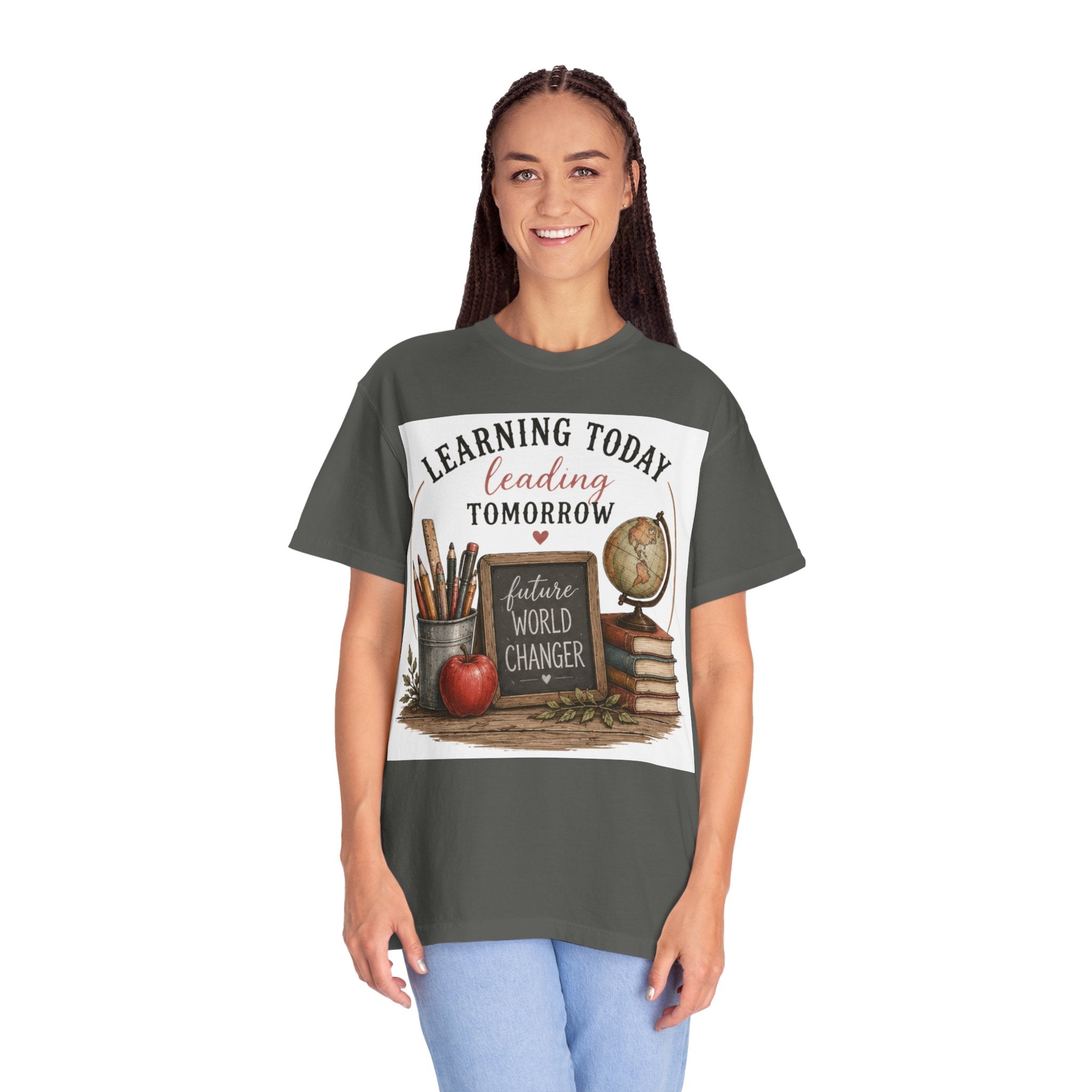 Teacher T-Shirt – "Learning Today, Leading Tomorrow: Future World Changer"