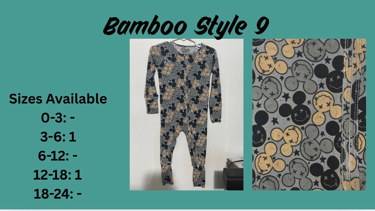 Style 9, 10, 11, 12 Bamboo Zippy