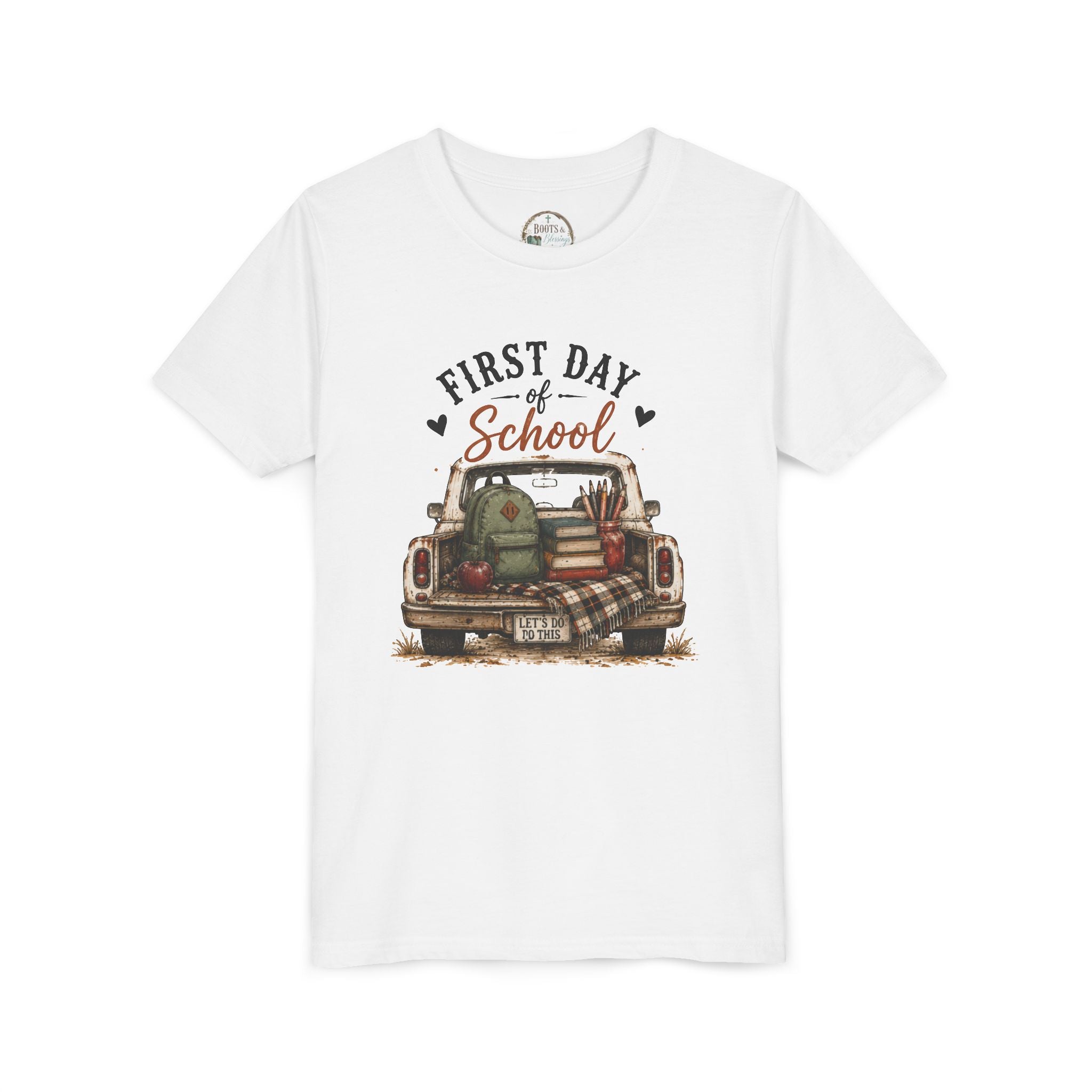 First Day of School Youth Graphic T-Shirt — Vintage Truck Back-to-School Shirt