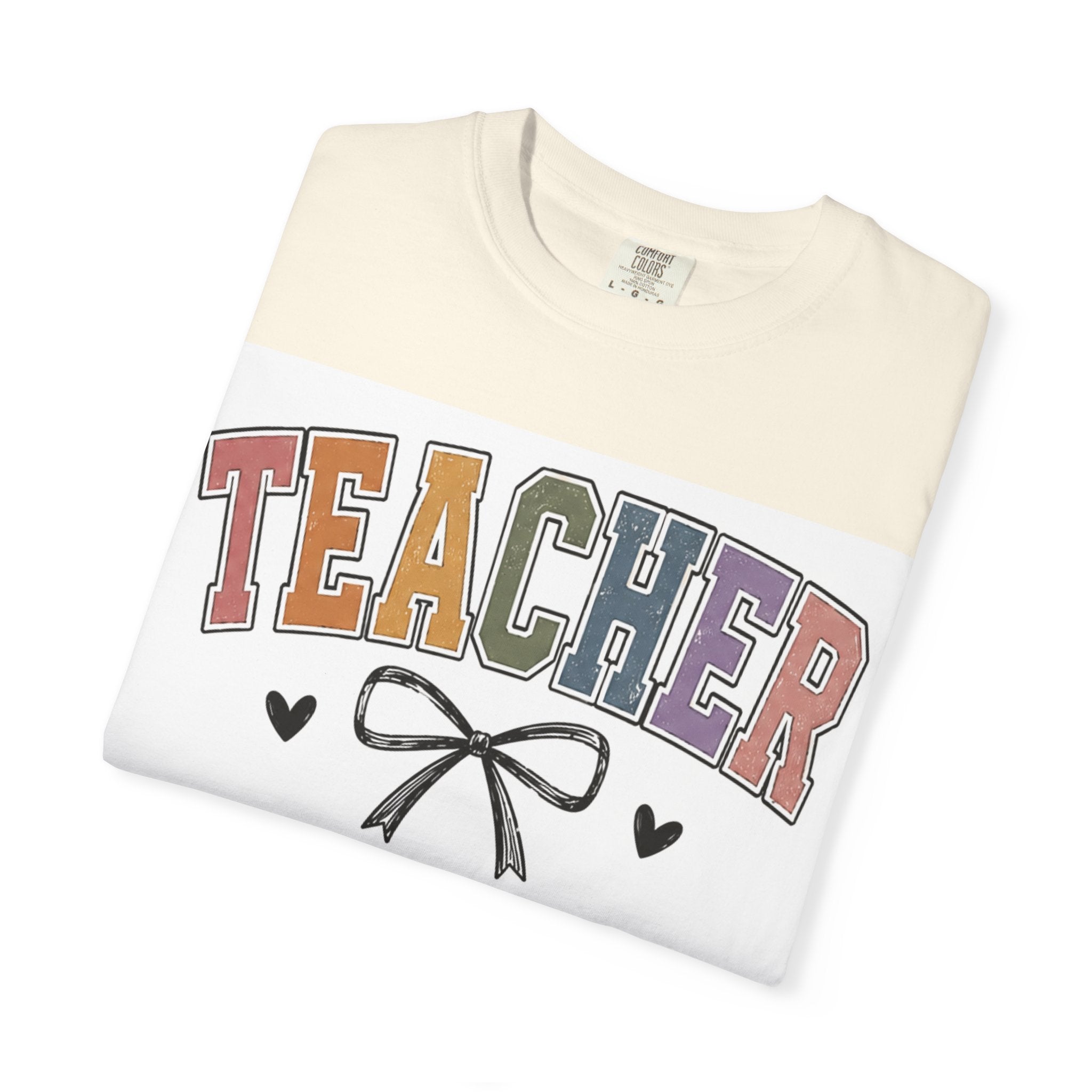 Teacher Rainbow Bow T-Shirt