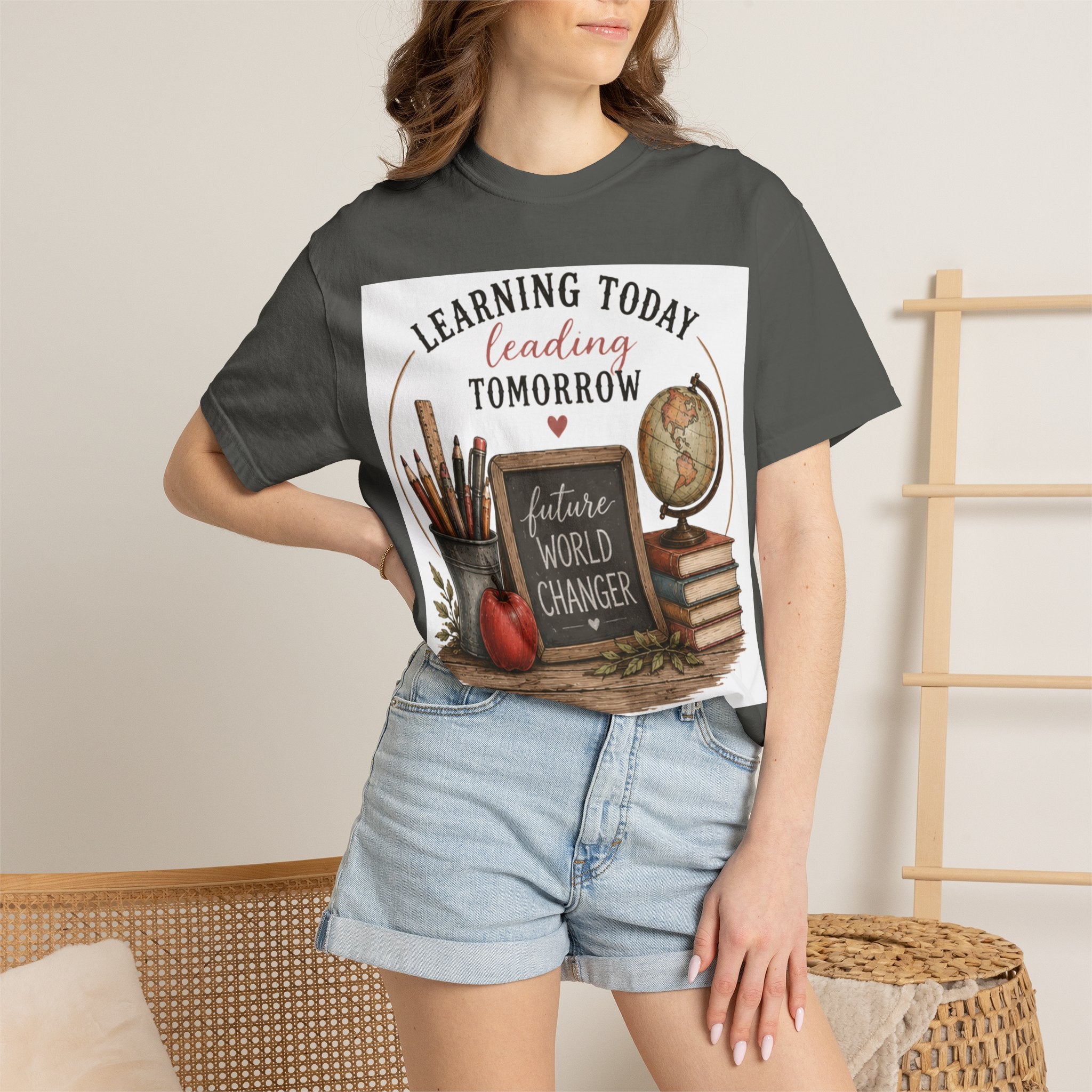 Teacher T-Shirt – "Learning Today, Leading Tomorrow: Future World Changer"
