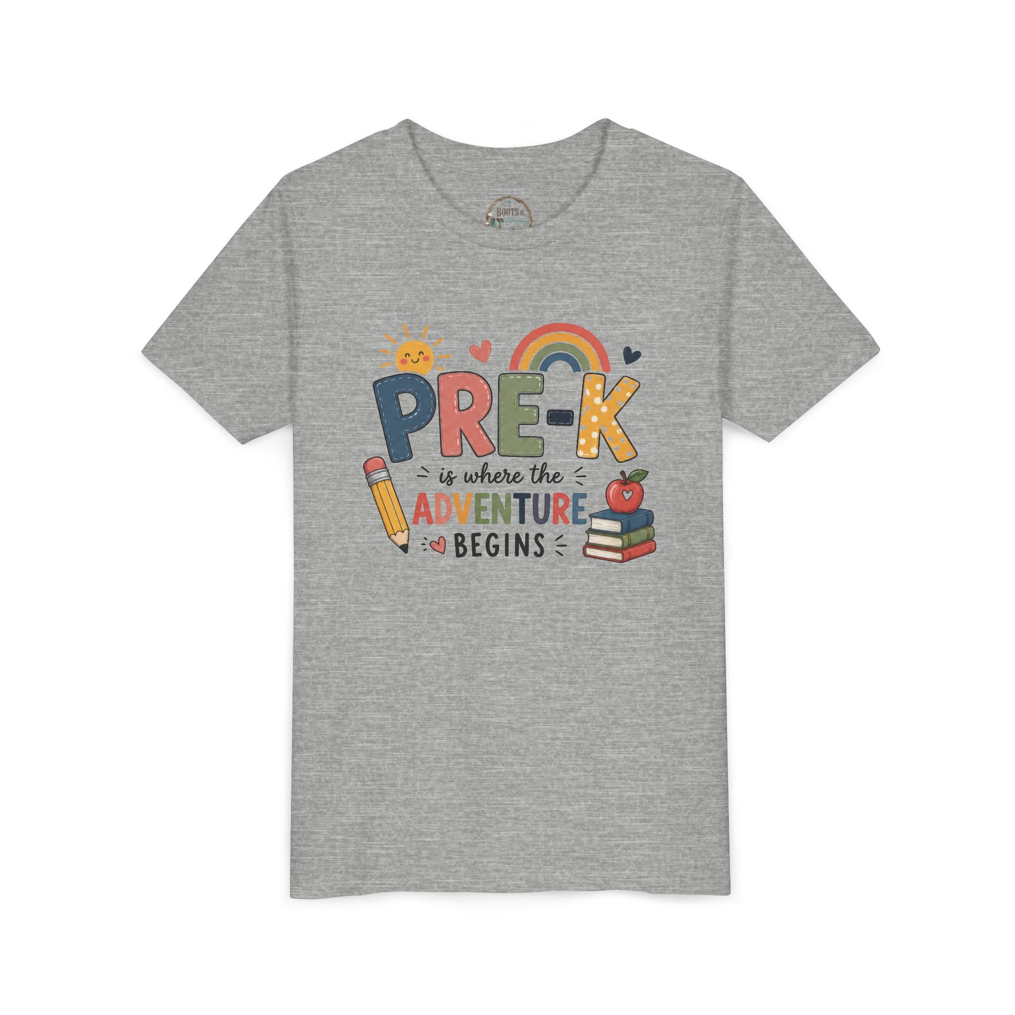 Pre-K Adventure Begins Youth Tee — Back to School Preschool Shirt