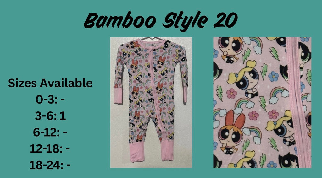 Style 16, 17, 18, 19, 20 Bamboo Zippy