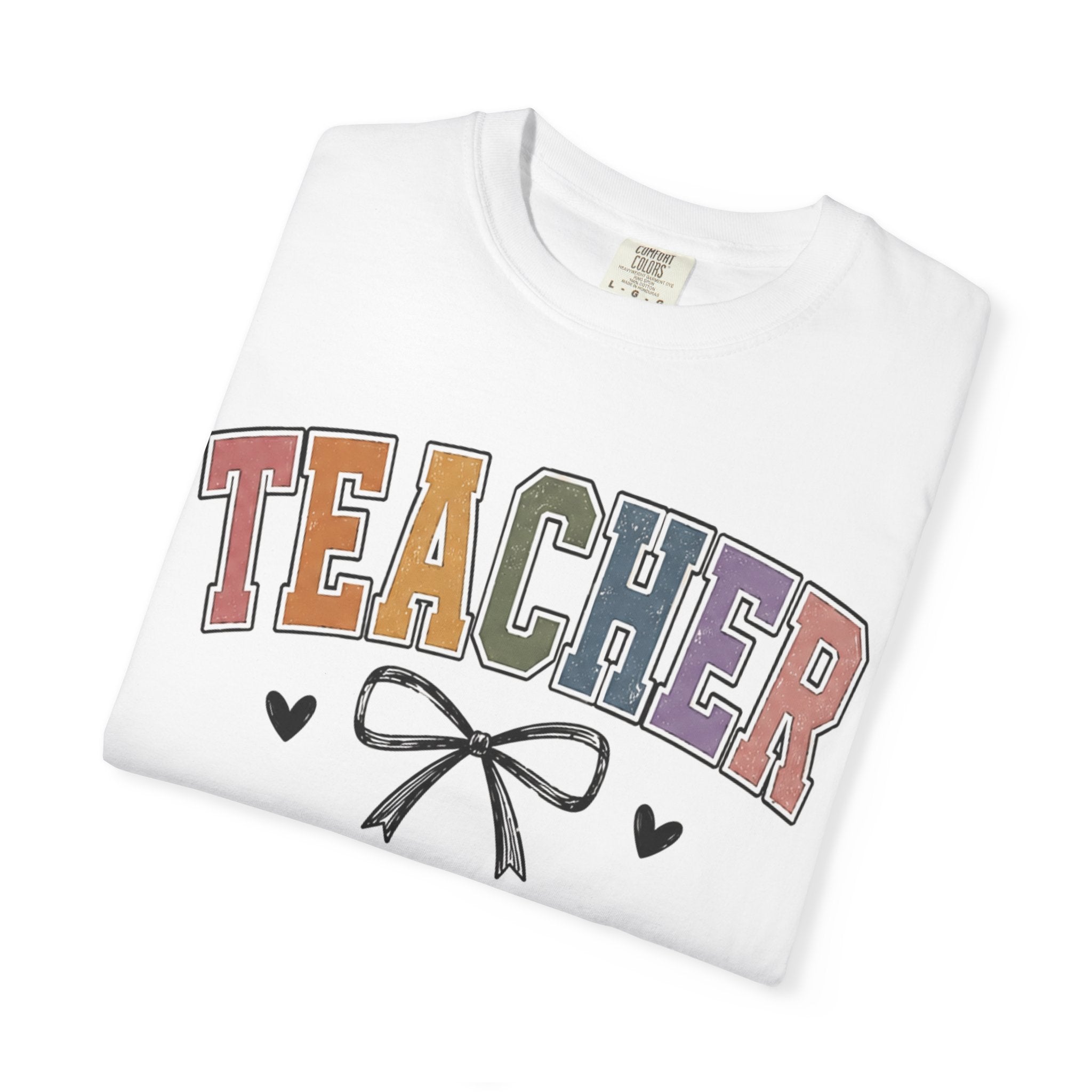 Teacher Rainbow Bow T-Shirt