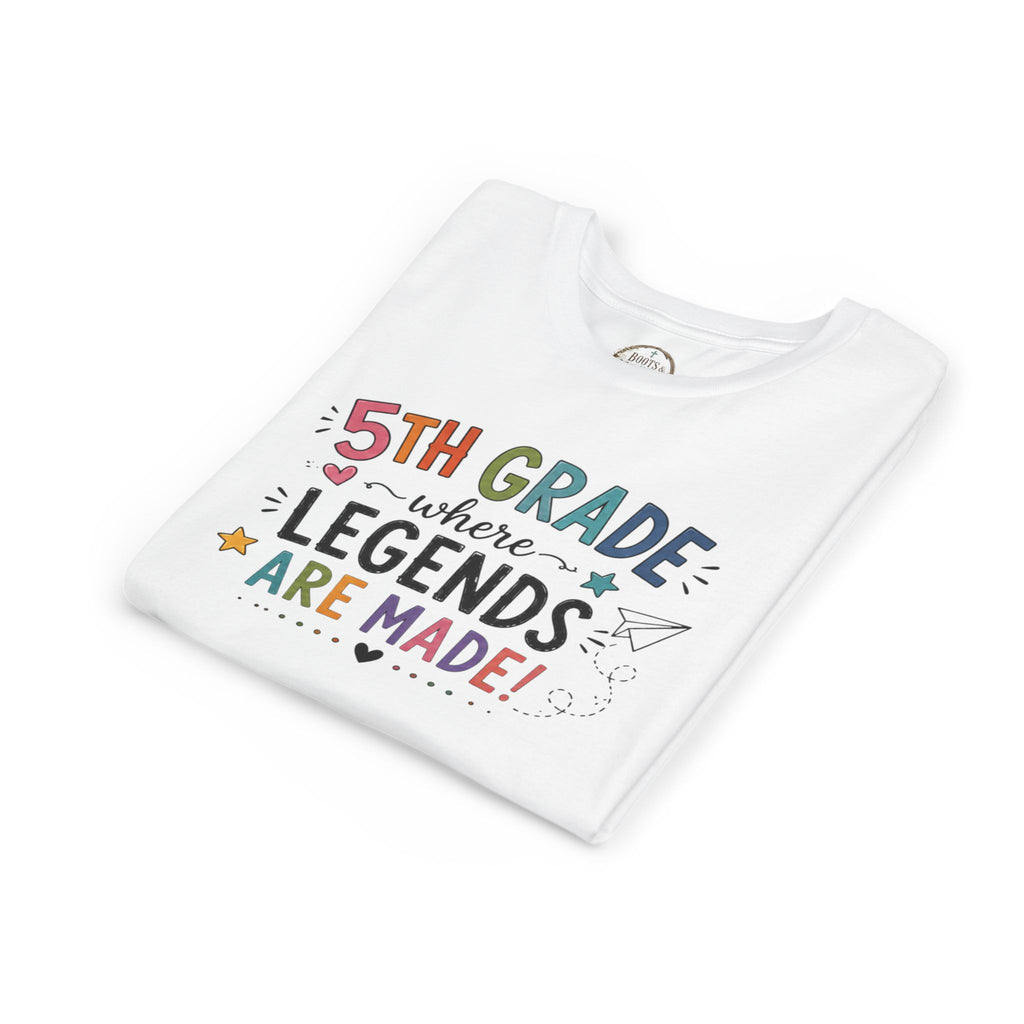 5th Grade Where Legends Are Made Graphic T-Shirt — Back-to-School Kids Tee