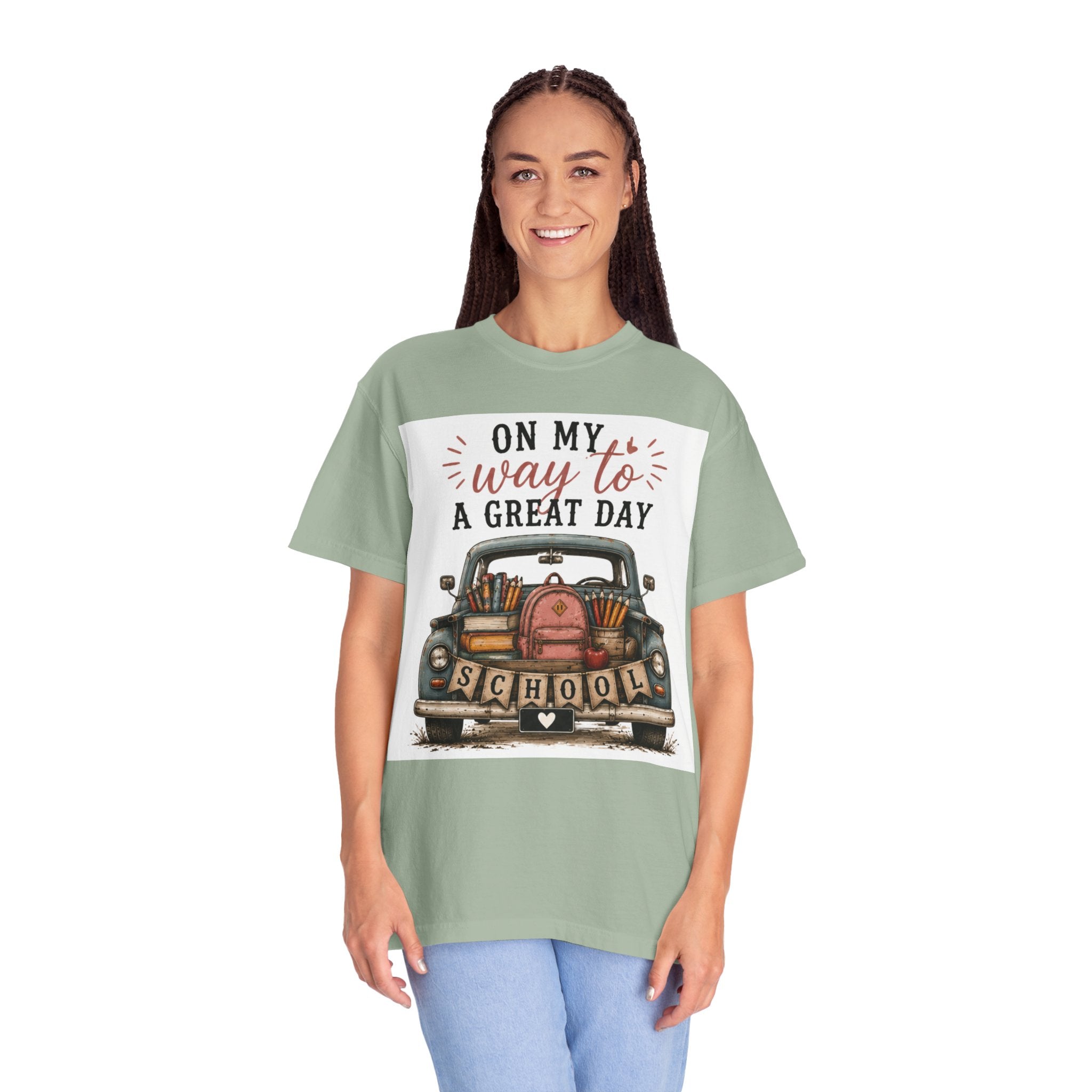 Adult On My Way To A Great Day School Truck graphic T-Shirt