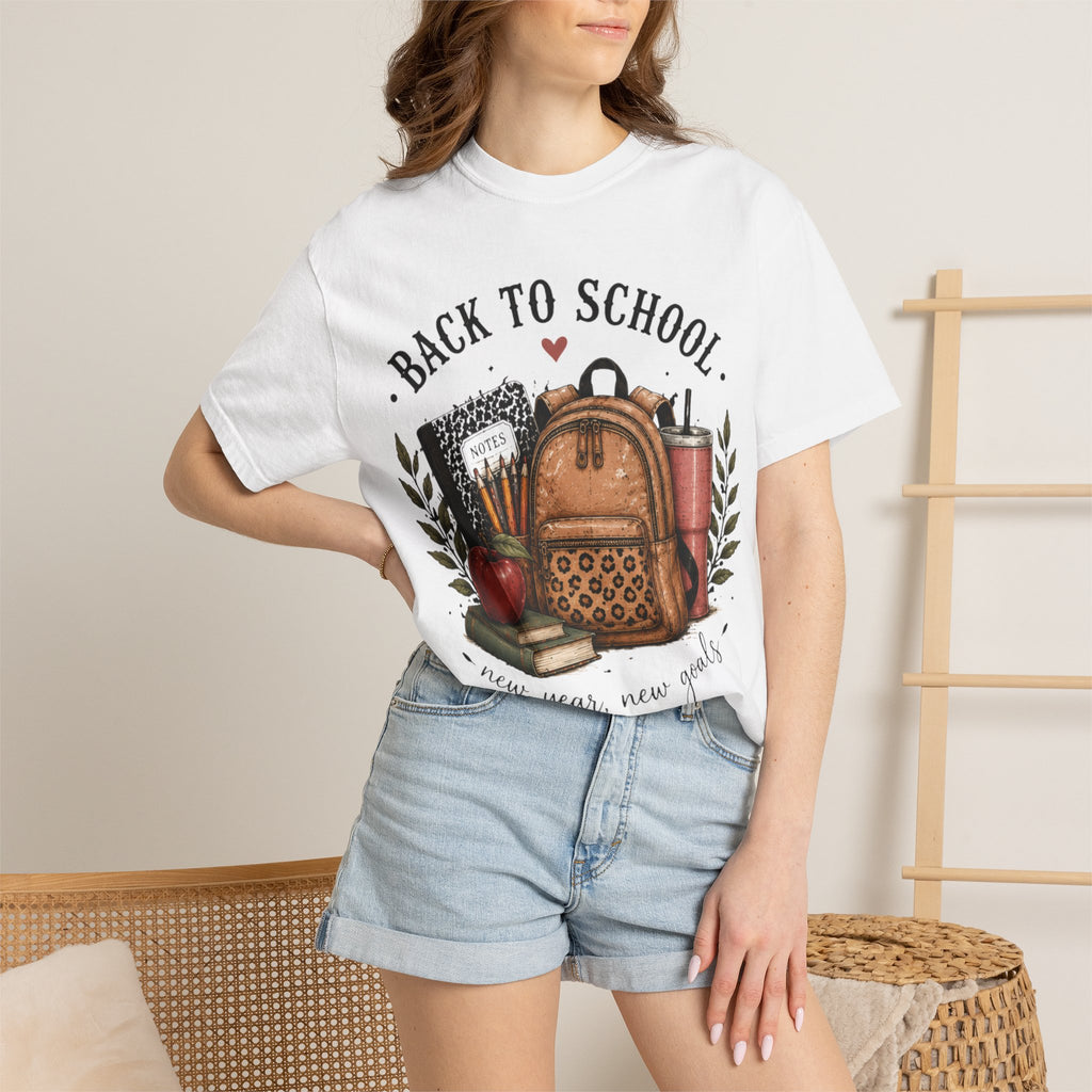 Adult Back to School Graphic T-Shirt — “Back to School, new year new goals”