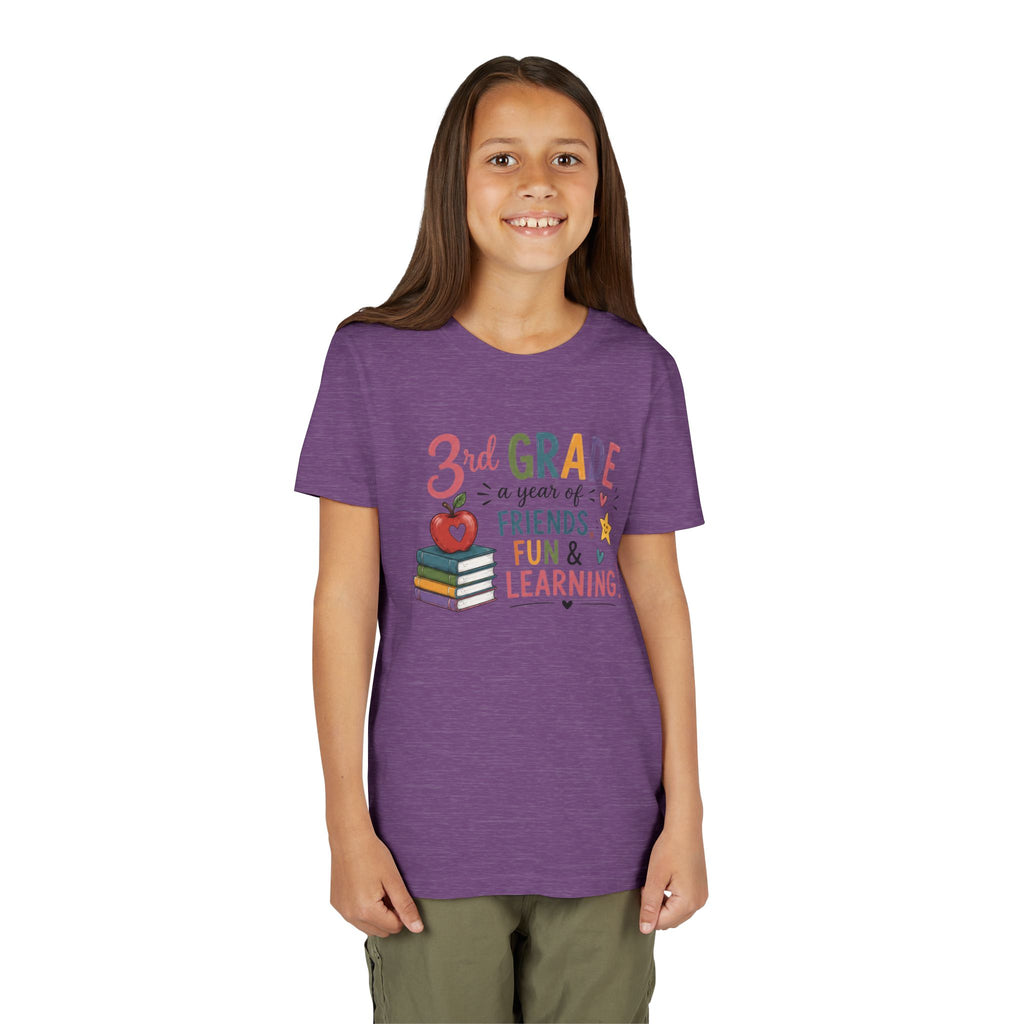 3rd Grade Graphic T‑Shirt - "3rd Grade: A Year of Friends, Fun & Learning" Back-to-School Tee