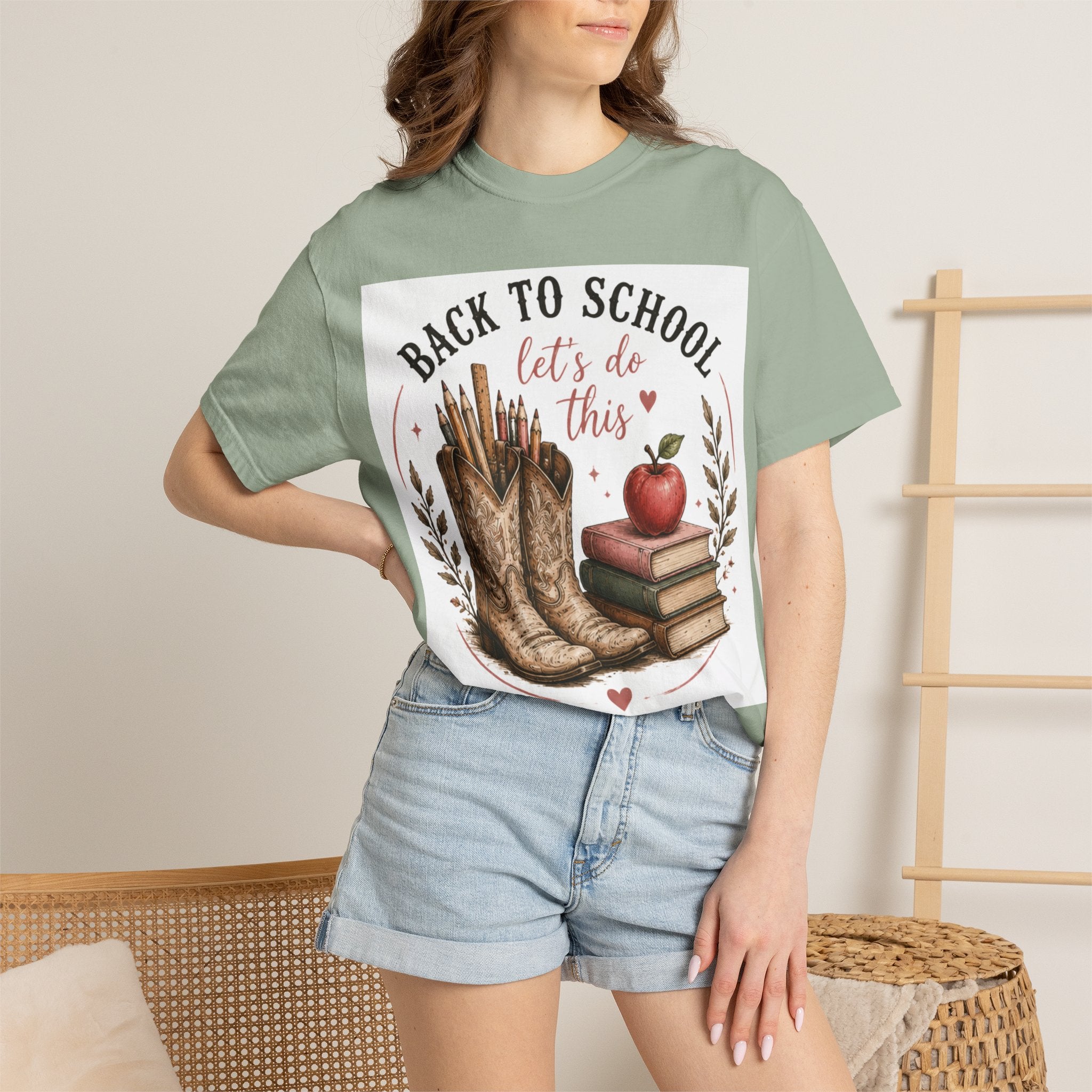 Adult Back to School Graphic T-Shirt – "Back to School, Let’s Do This" Cowboy Boots & Books Teacher