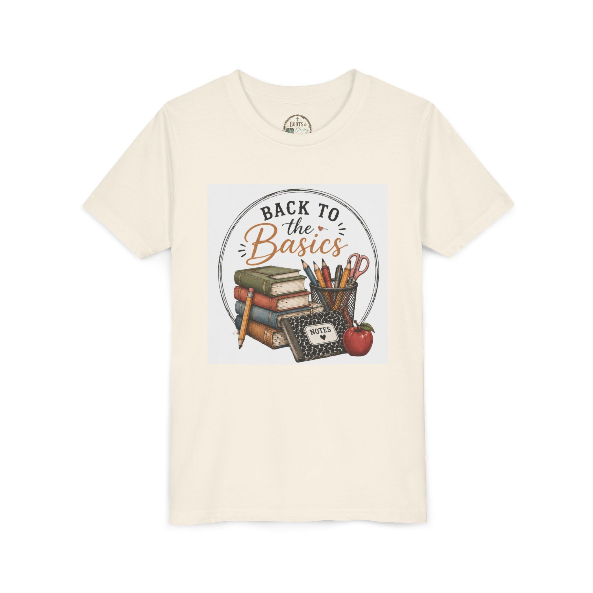 Youth Graphic T-Shirt — "Back to the Basics" School Teacher & Student Graphic