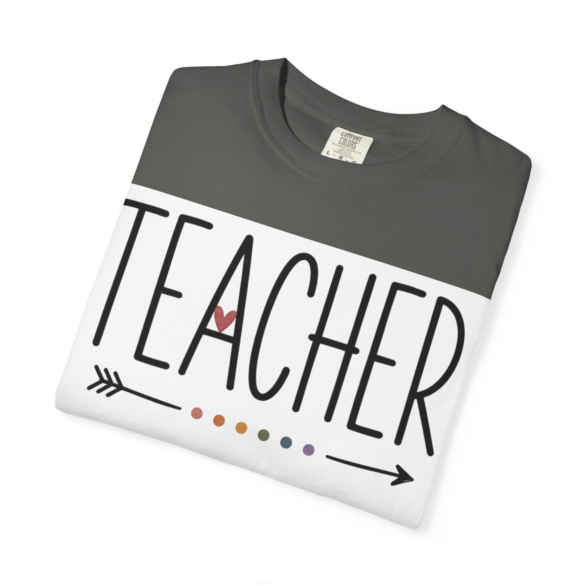Teacher Arrow T-Shirt — Cute Heart Dotted Design for Educators