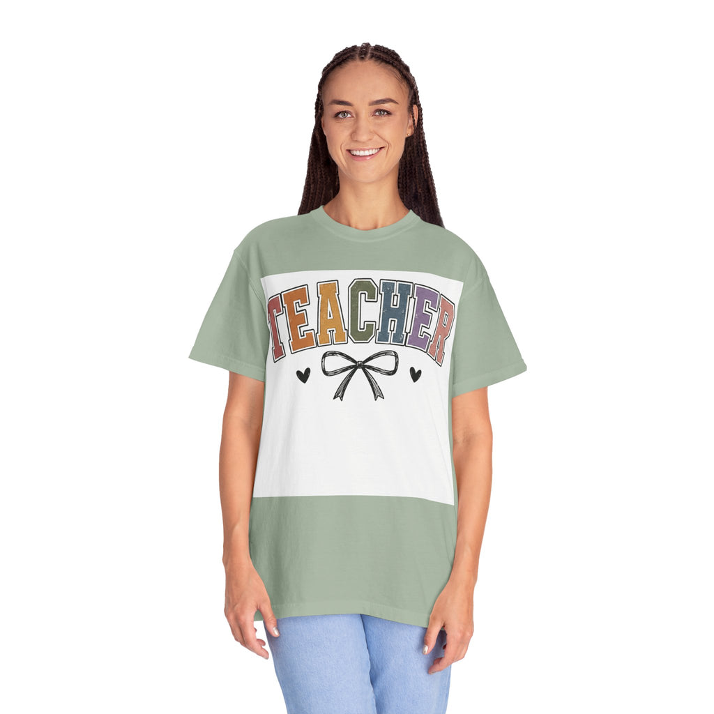 Teacher Rainbow Bow T-Shirt
