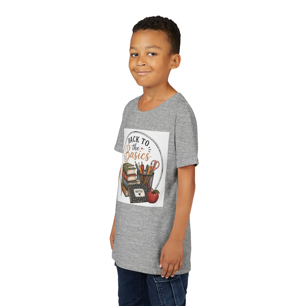 Youth Graphic T-Shirt — "Back to the Basics" School Teacher & Student Graphic