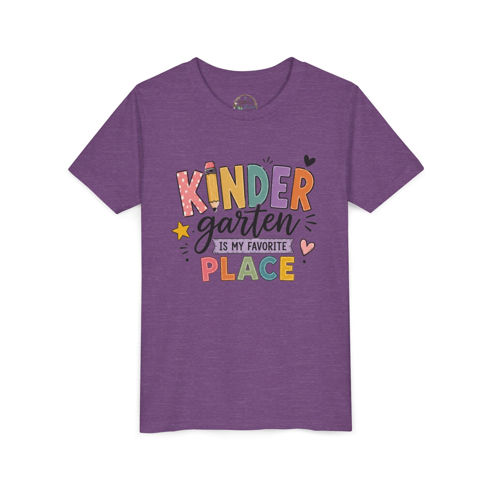 Kindergarten Is My Favorite Place Graphic T-Shirt - Cute Colorful Back-to-School Shirt for Kids