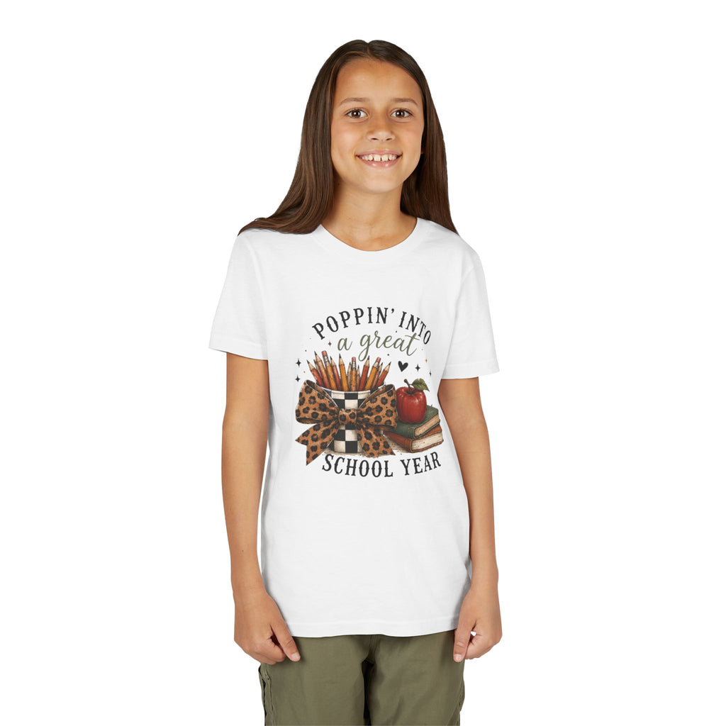 Youth Graphic T-Shirt — "Poppin' Into a Great School Year" Back-to-School Shirt