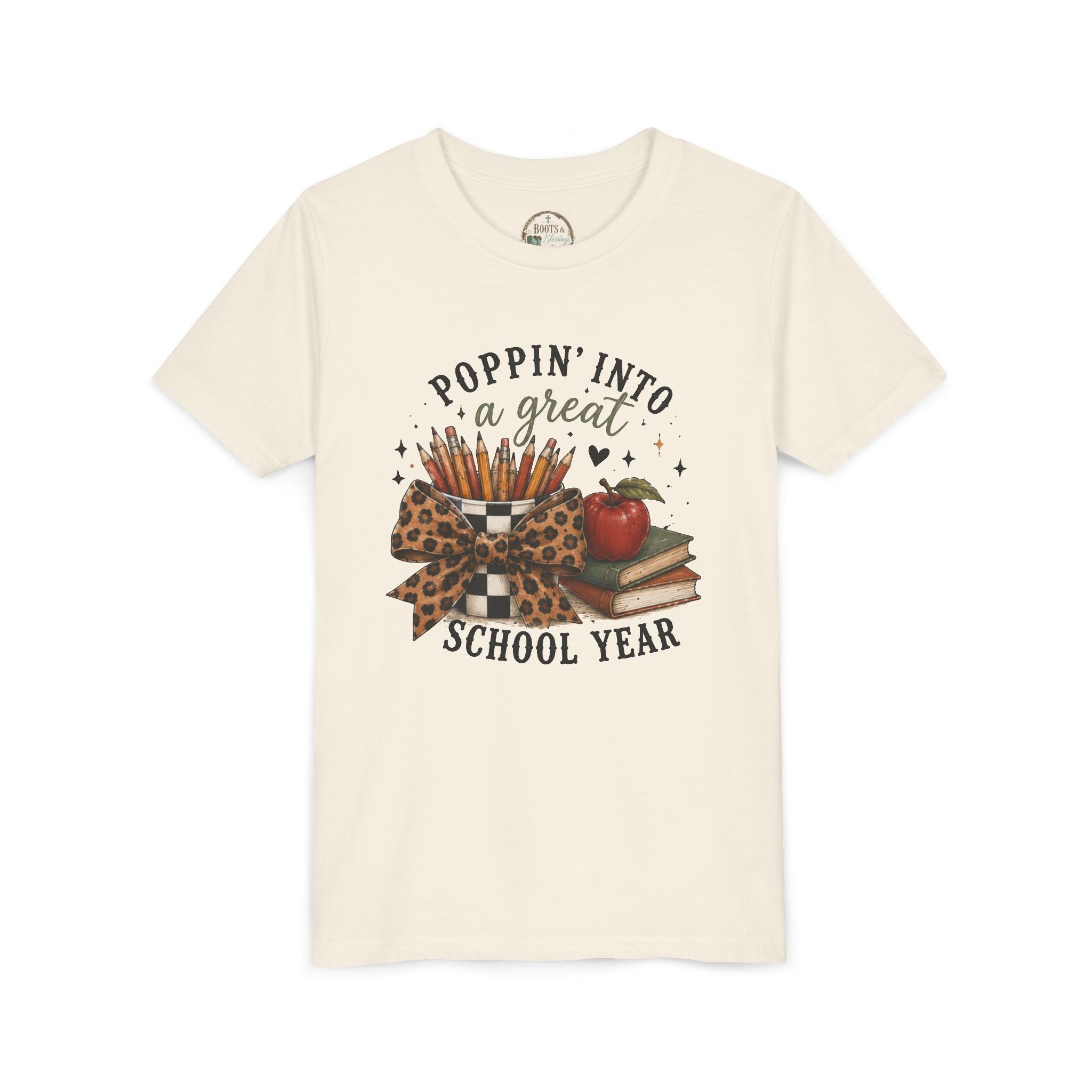Youth Graphic T-Shirt — "Poppin' Into a Great School Year" Back-to-School Shirt