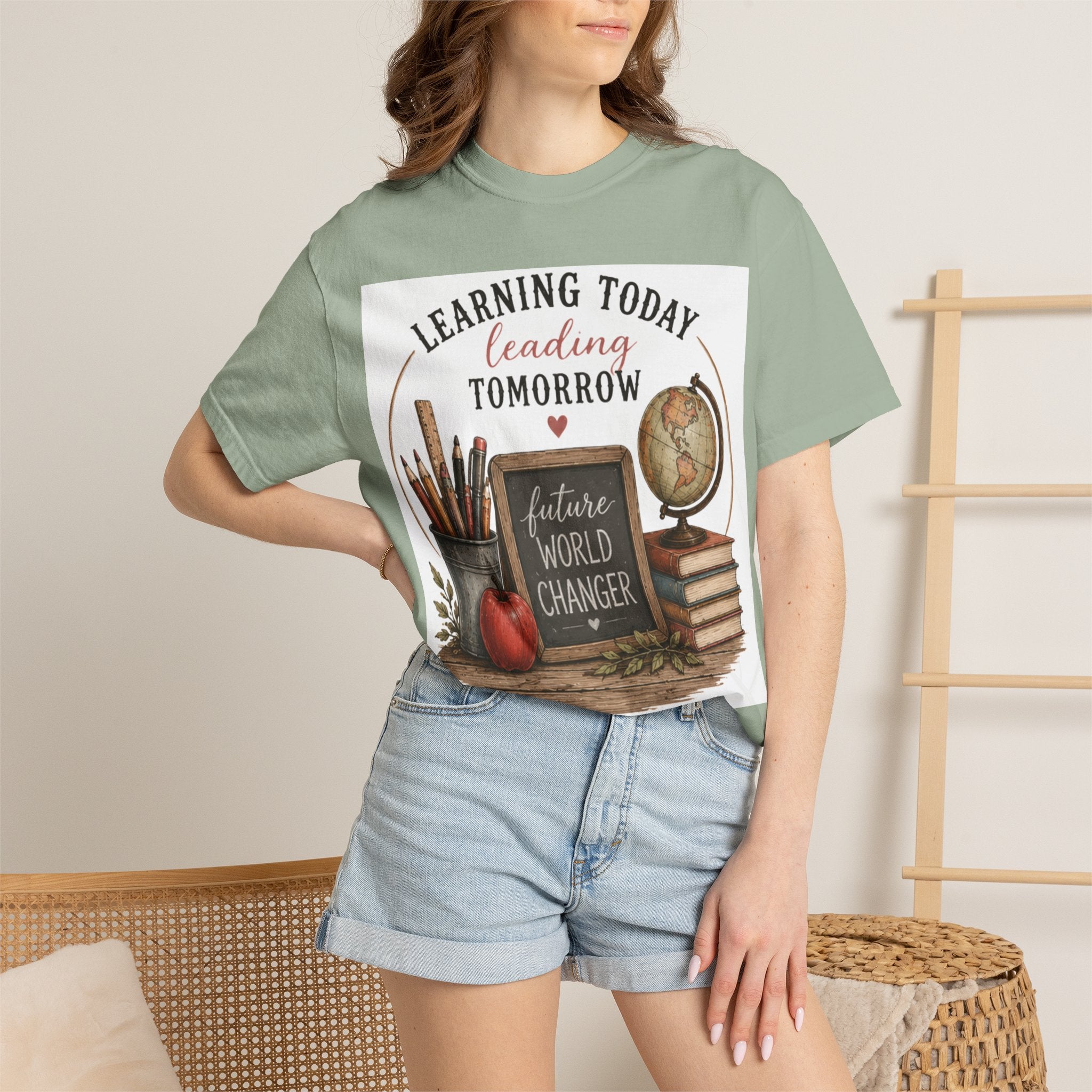 Teacher T-Shirt – "Learning Today, Leading Tomorrow: Future World Changer"